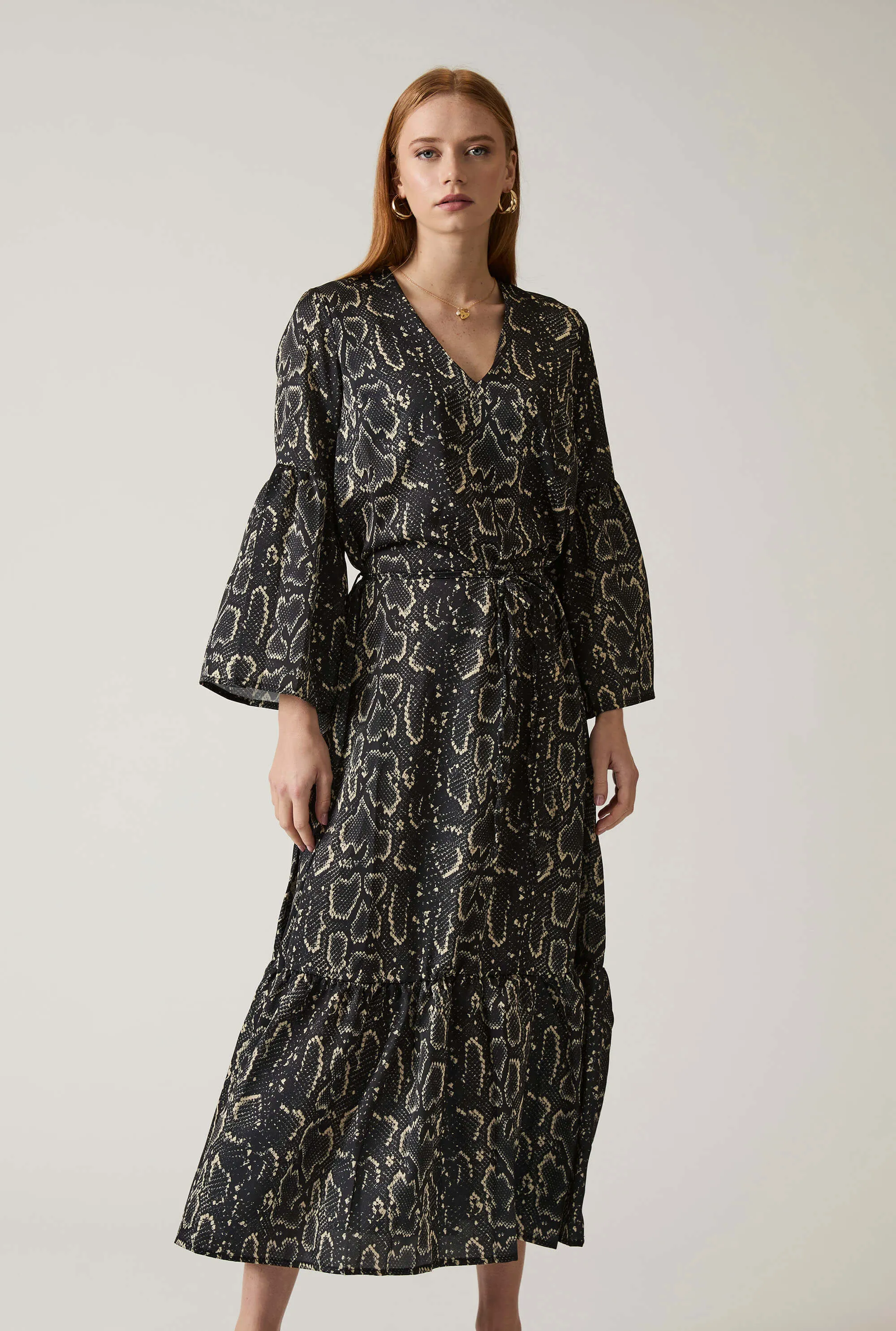 Midi Snake Black Dress