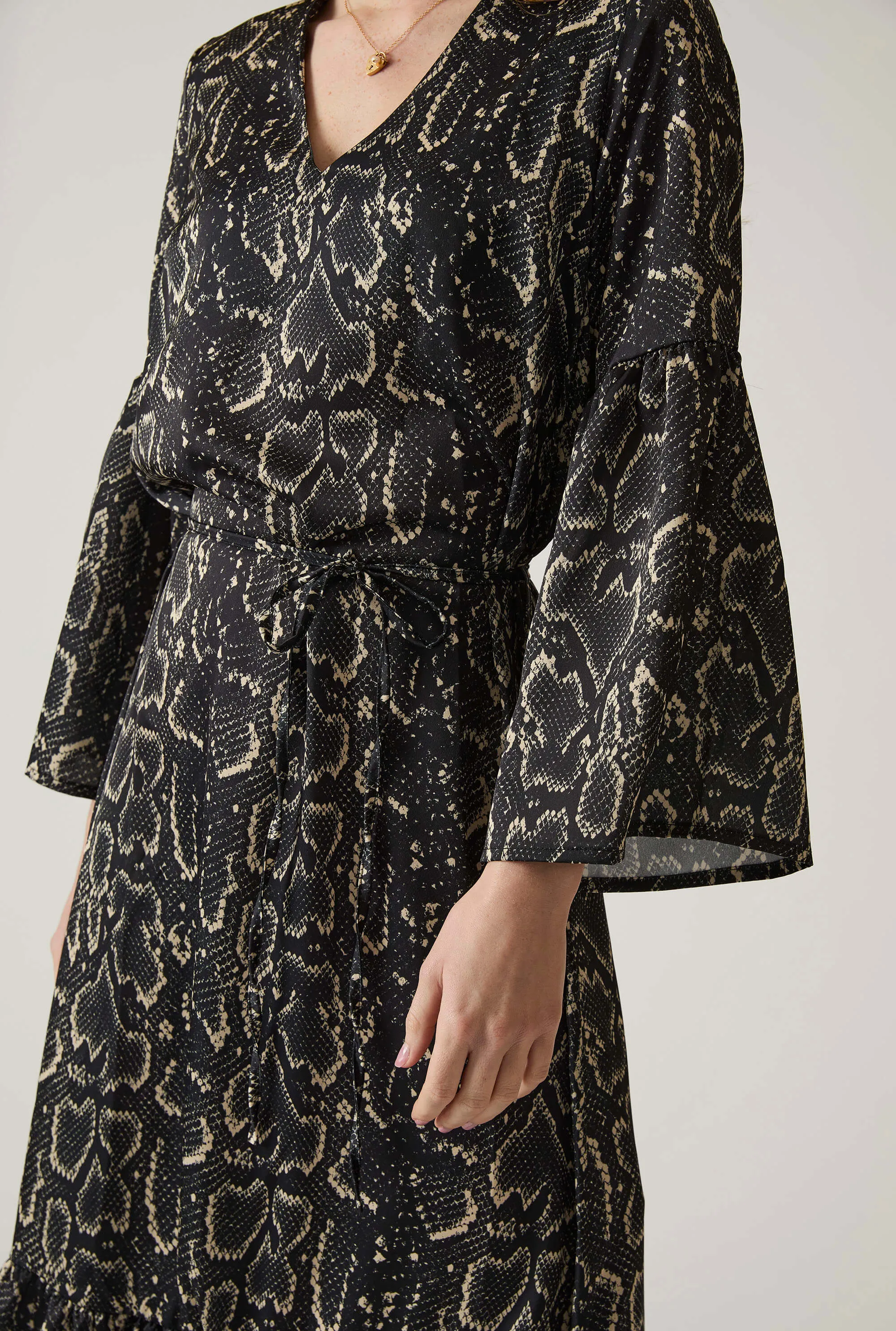 Midi Snake Black Dress