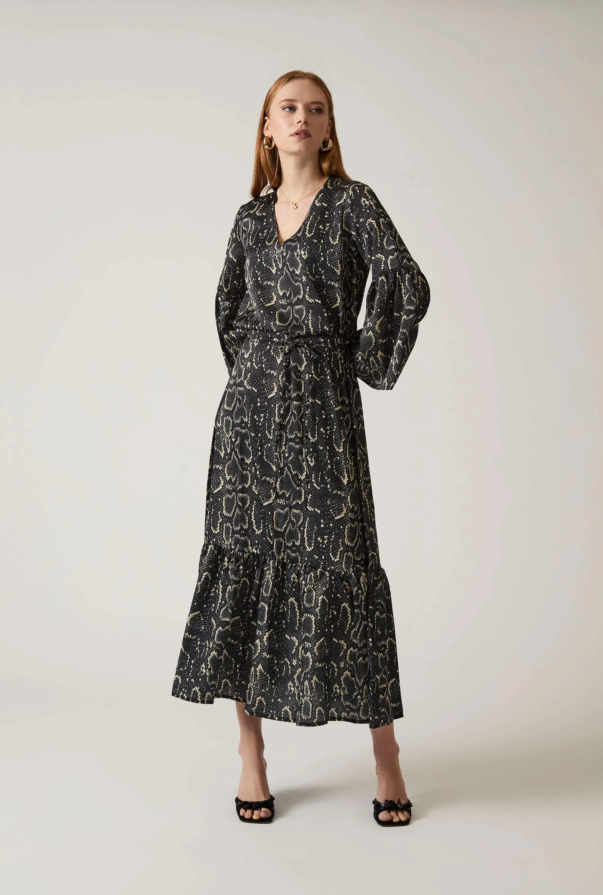 Midi Snake Black Dress