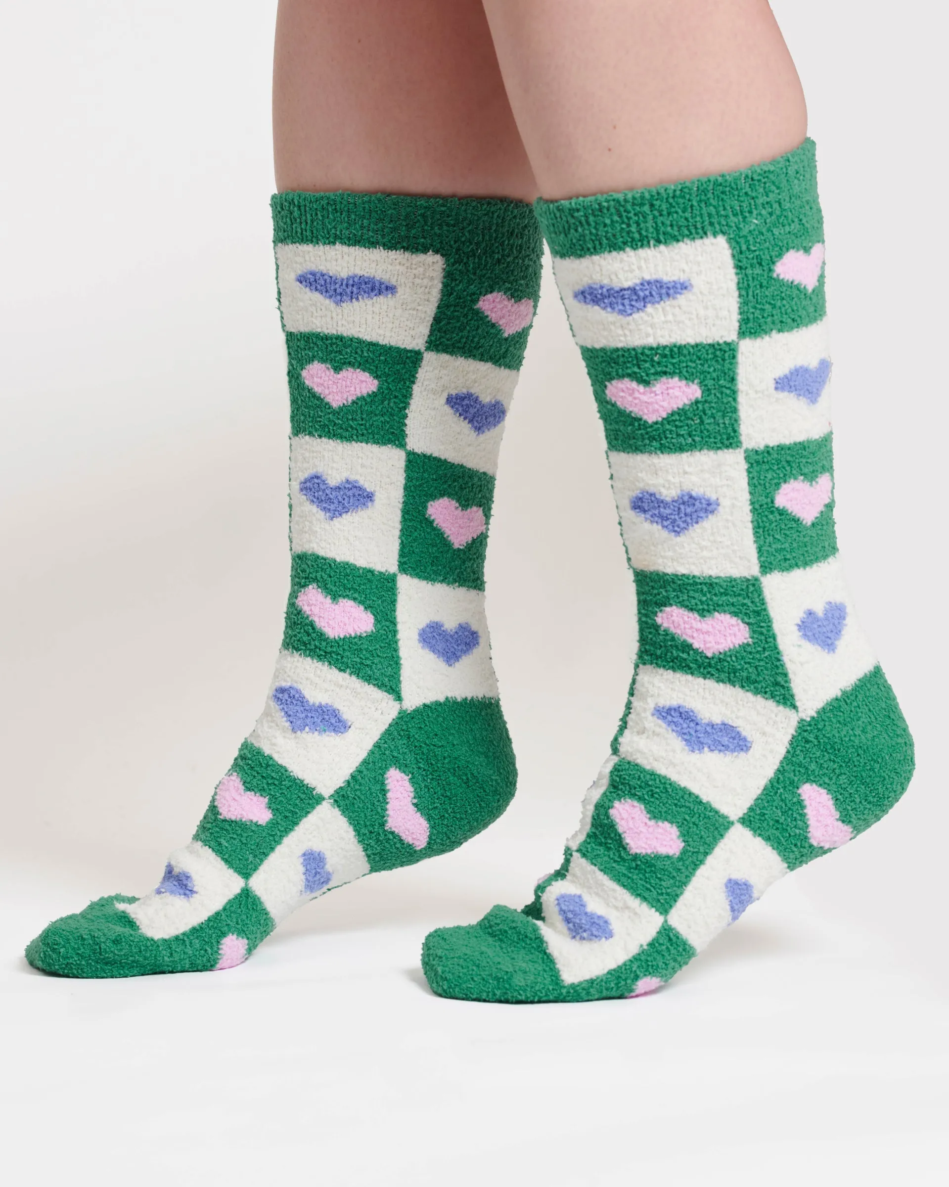 Mono Heart Recycled Polyester Socks - Multi Green