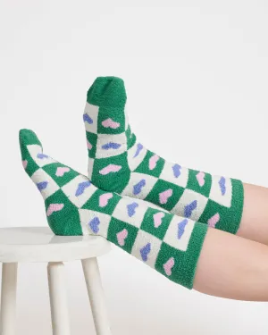 Mono Heart Recycled Polyester Socks - Multi Green