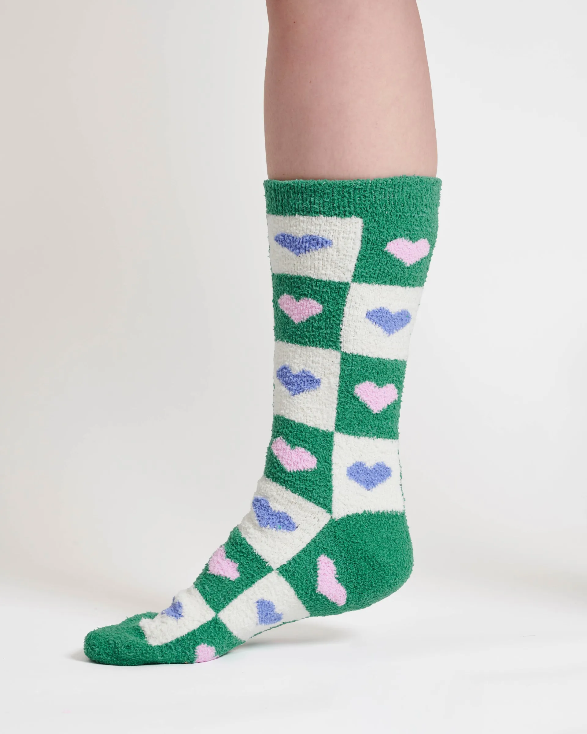 Mono Heart Recycled Polyester Socks - Multi Green