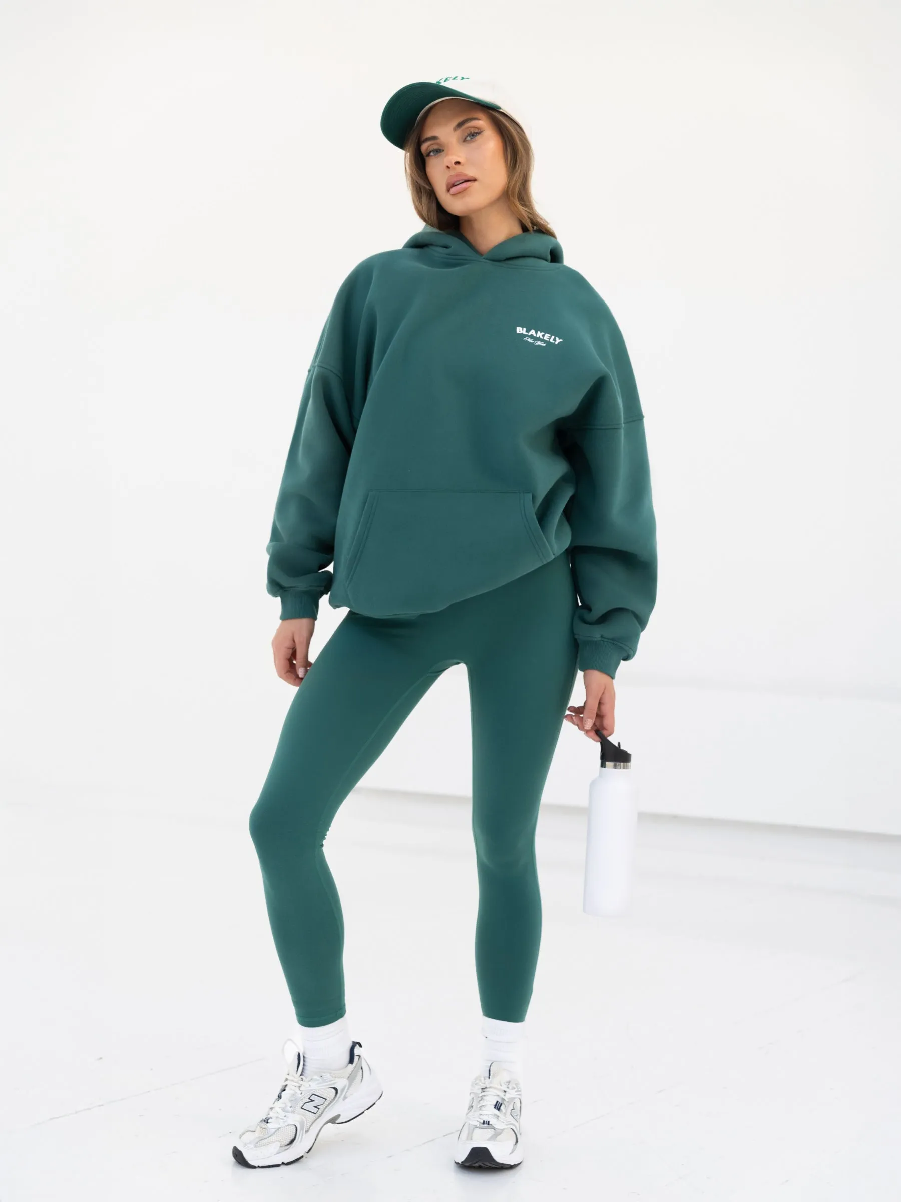 NY Crest Oversized Hoodie - Pine Green