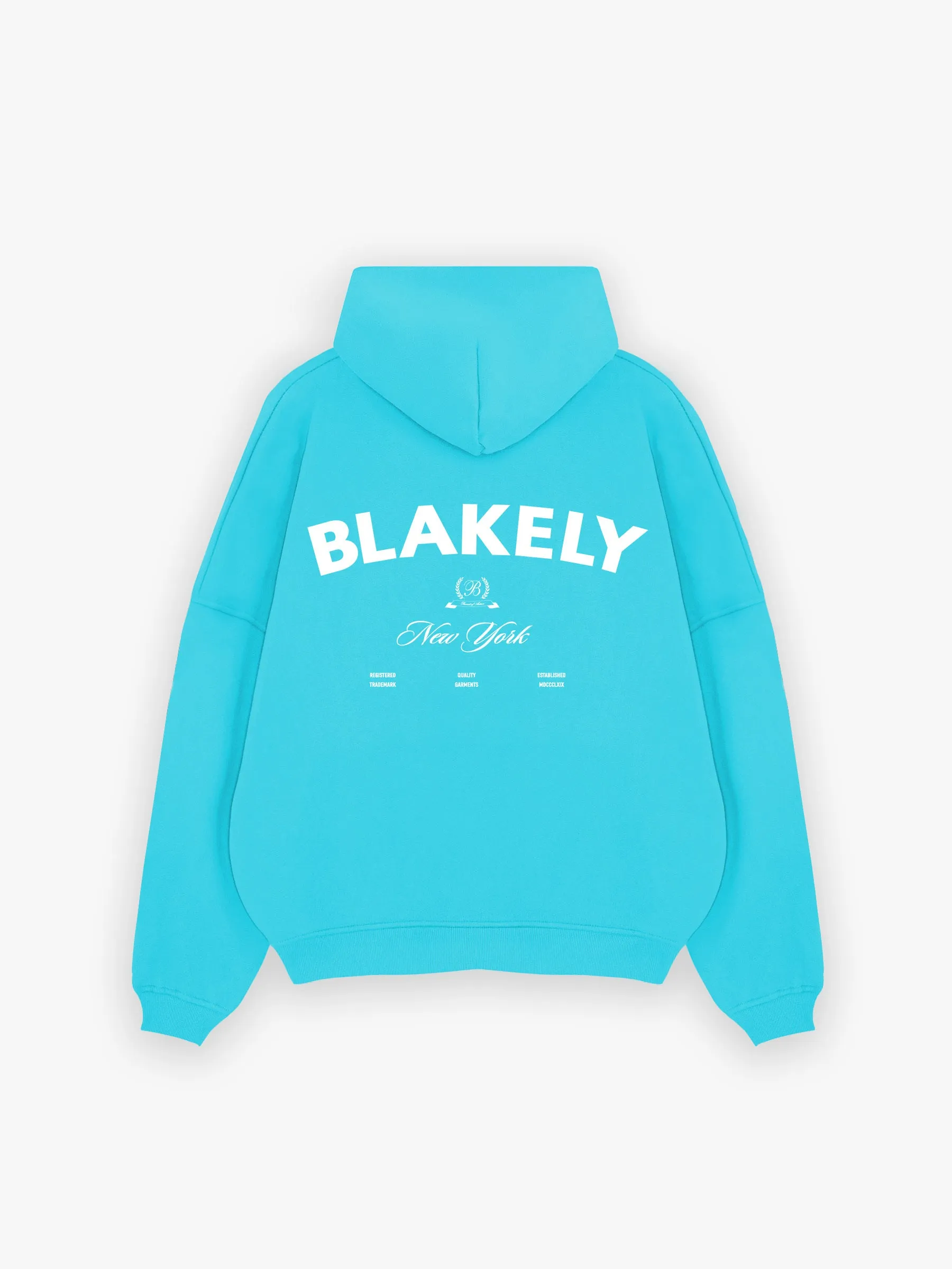 NY Crest Relaxed Hoodie - Aqua