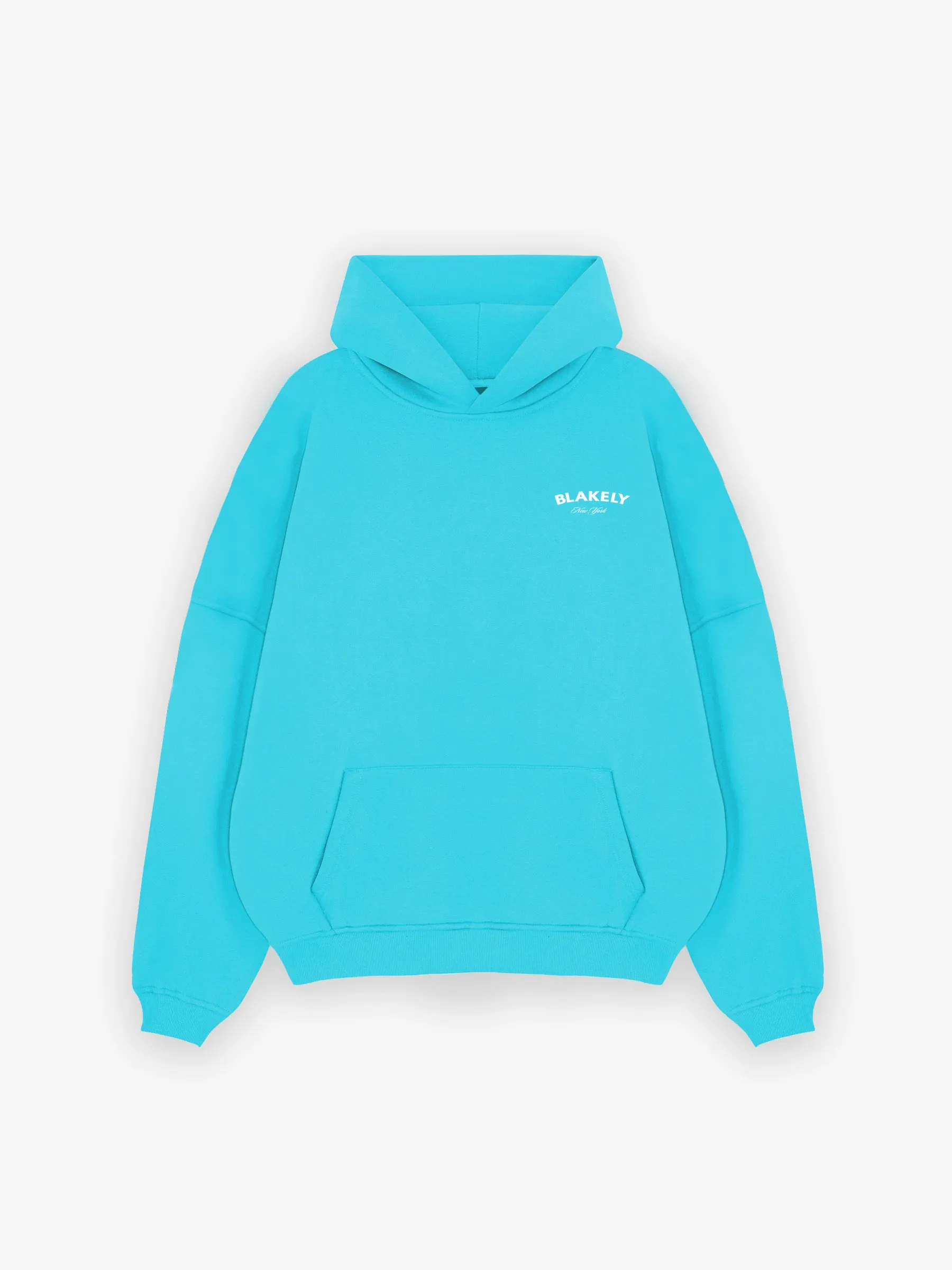 NY Crest Relaxed Hoodie - Aqua