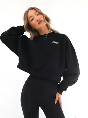 Off Duty Cropped Sweater - Black