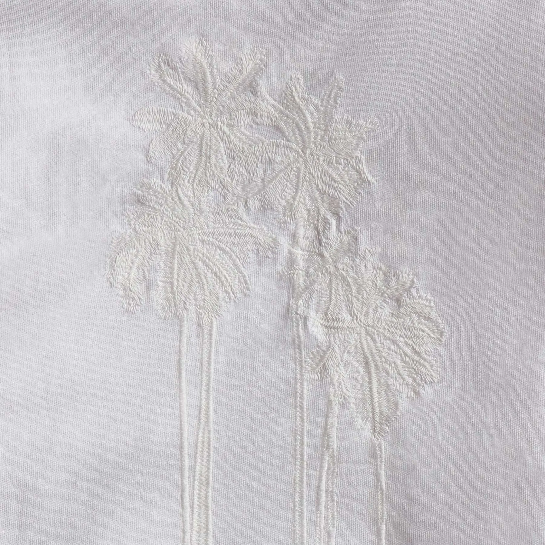 Palm Tree Embroidered Sweatshirt - White/White