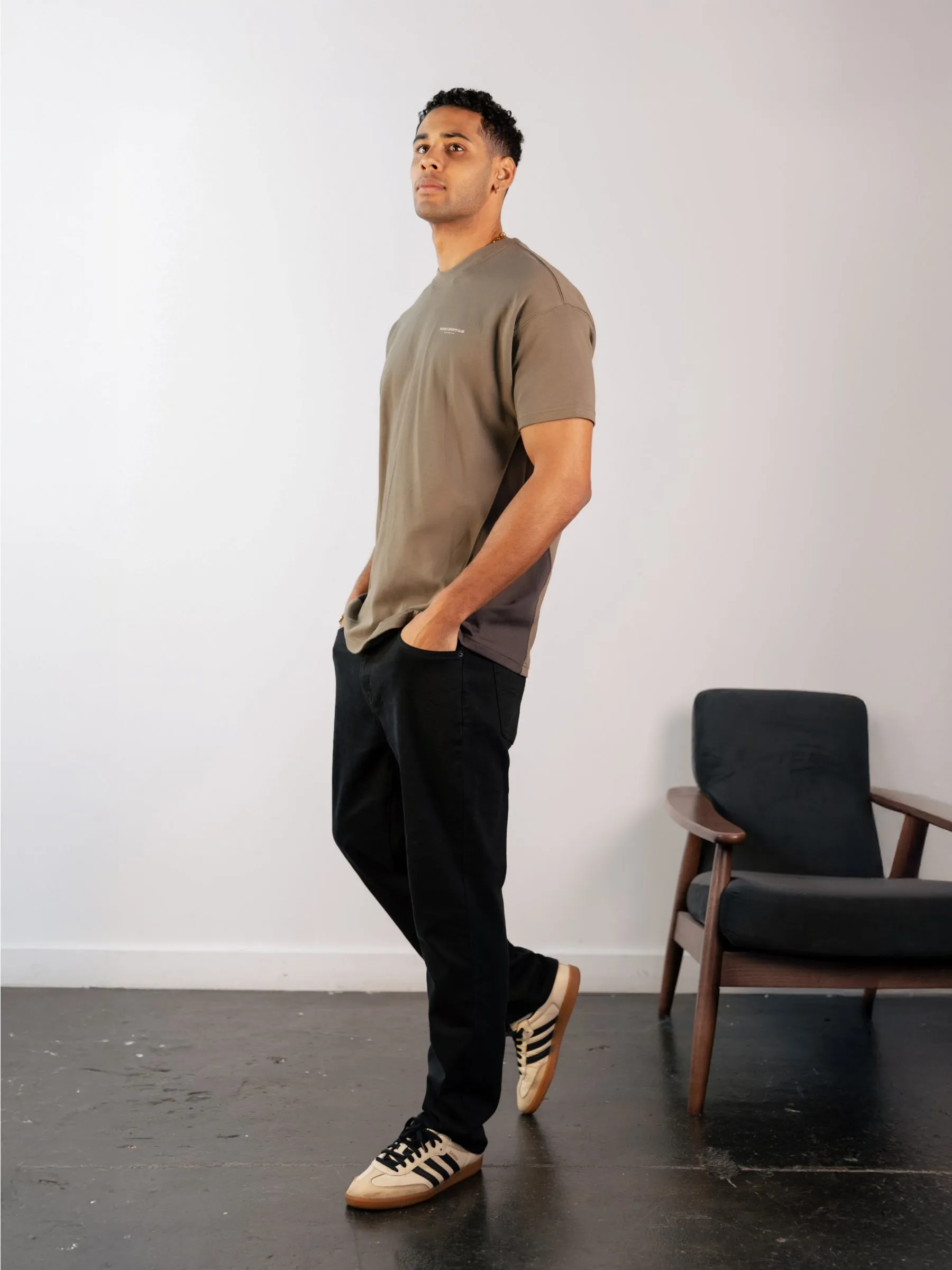 Panel Relaxed T-Shirt - Safari Green