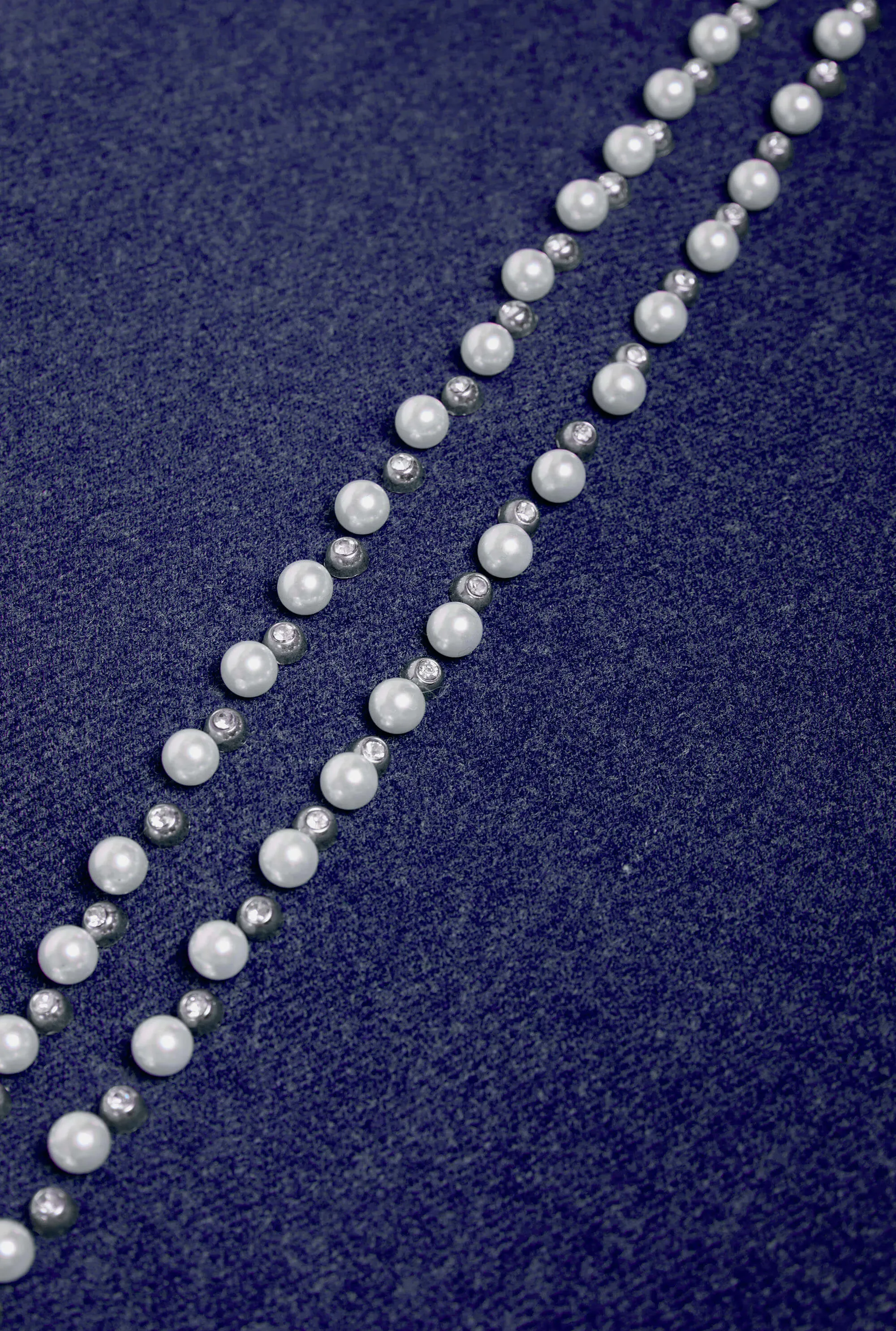 Pearl Navy Scarf