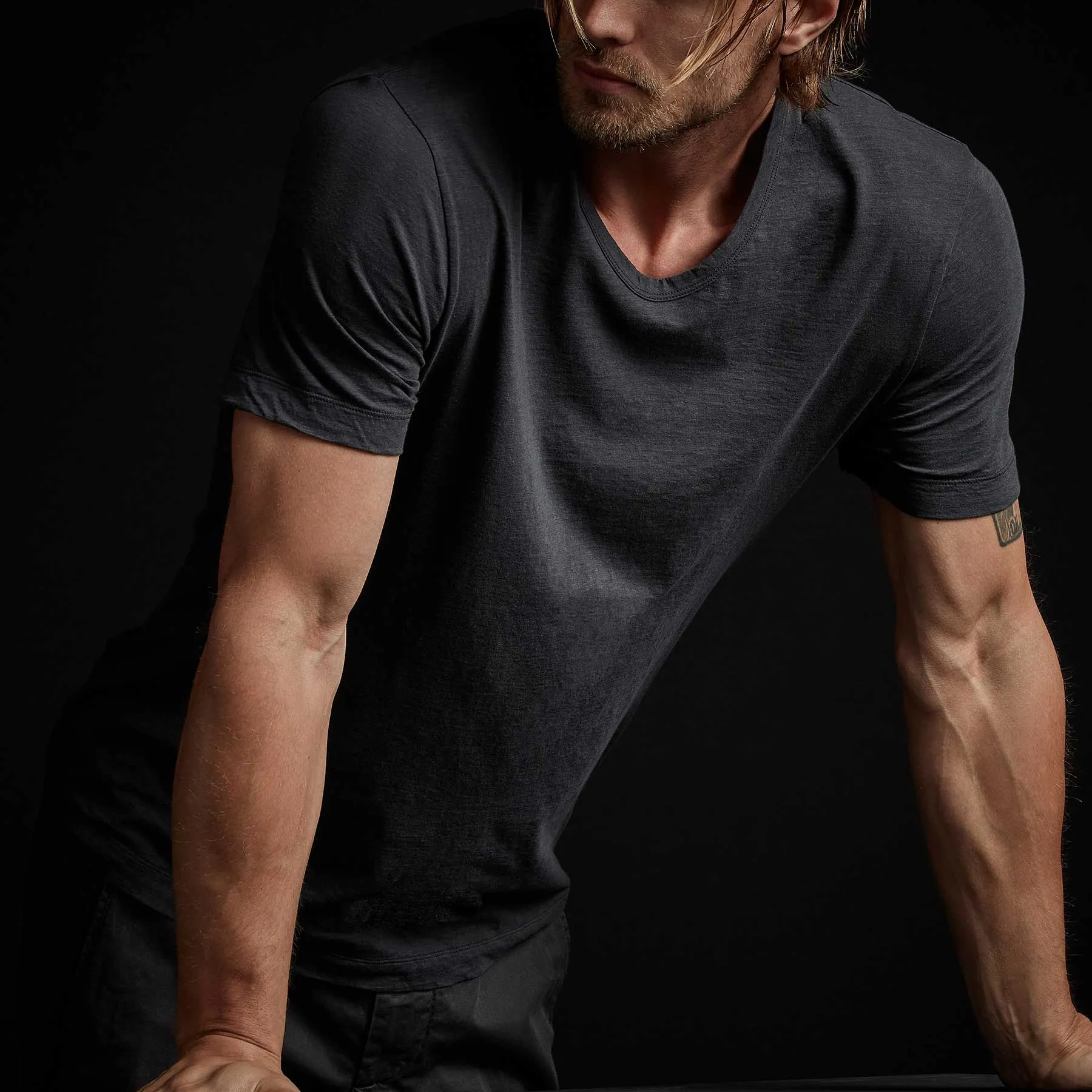 Recycled Lotus Jersey Soft V Neck - Magma