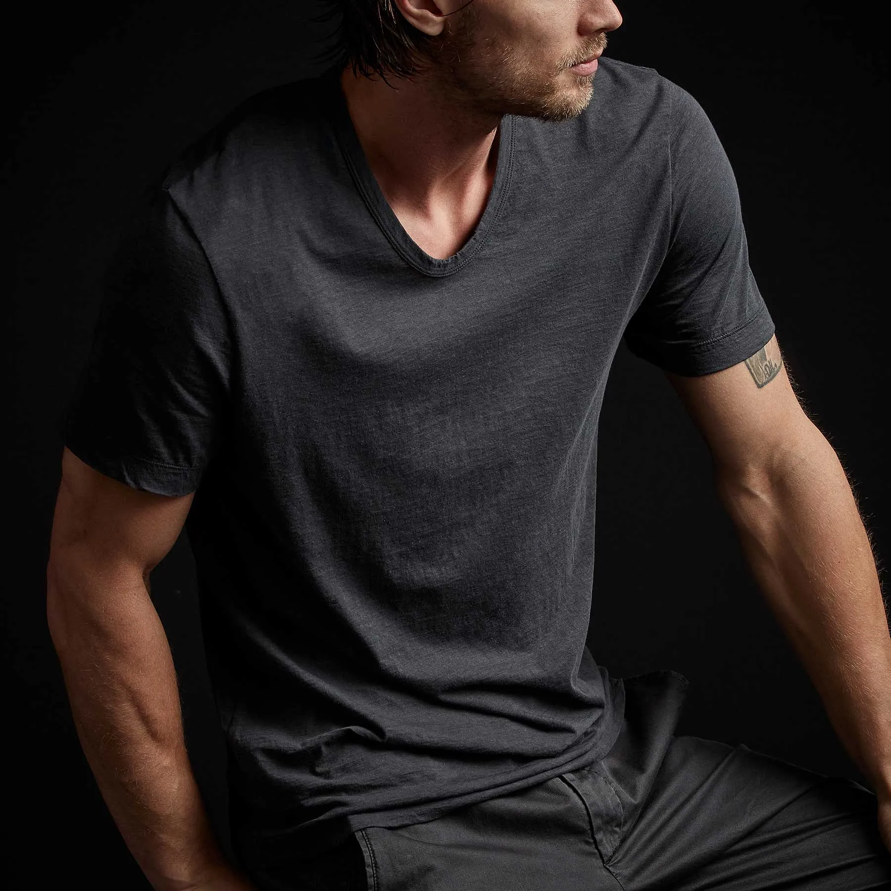 Recycled Lotus Jersey Soft V Neck - Magma