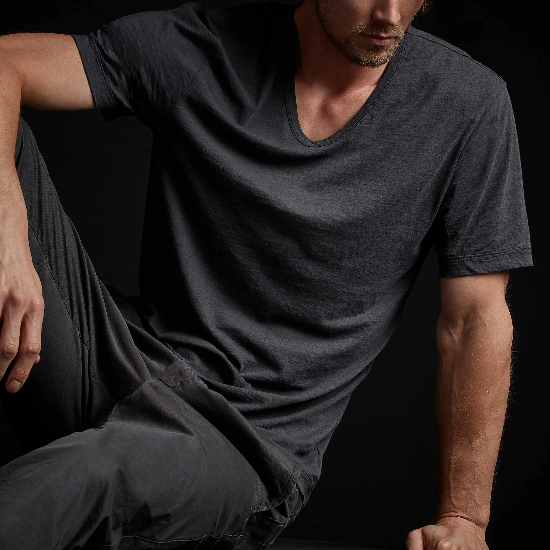 Recycled Lotus Jersey Soft V Neck - Magma