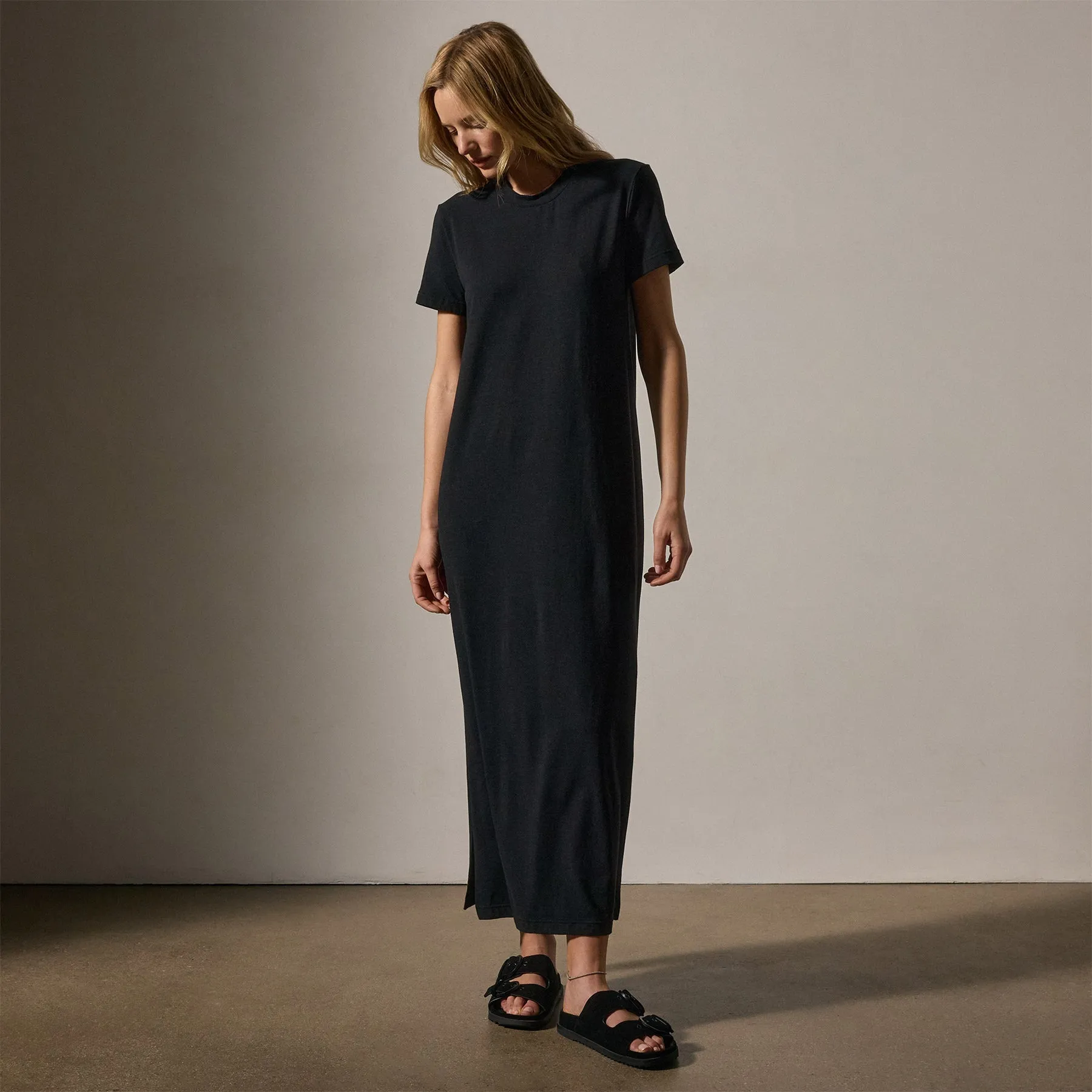 Relaxed T Shirt Dress - Black