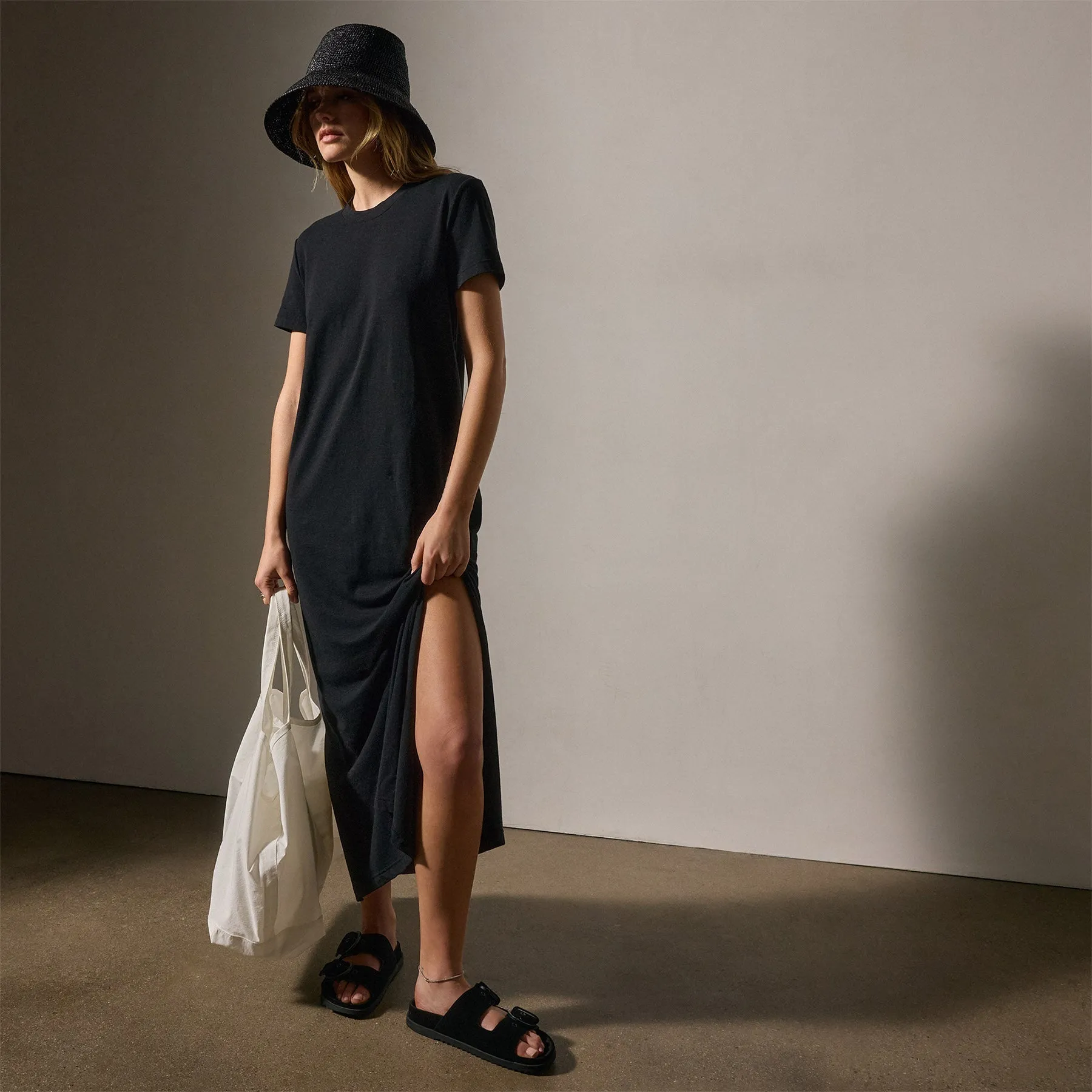 Relaxed T Shirt Dress - Black