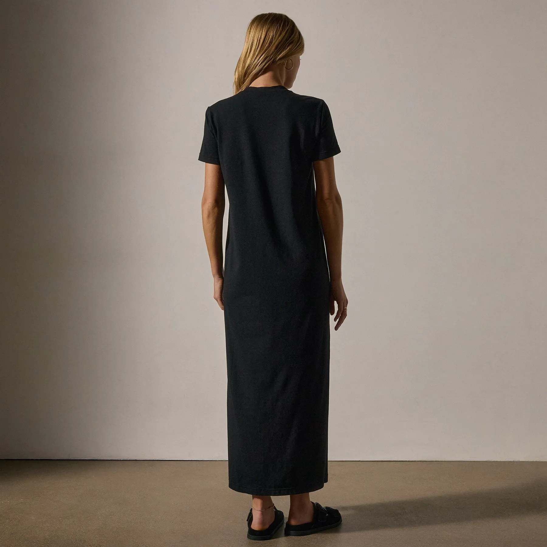 Relaxed T Shirt Dress - Black