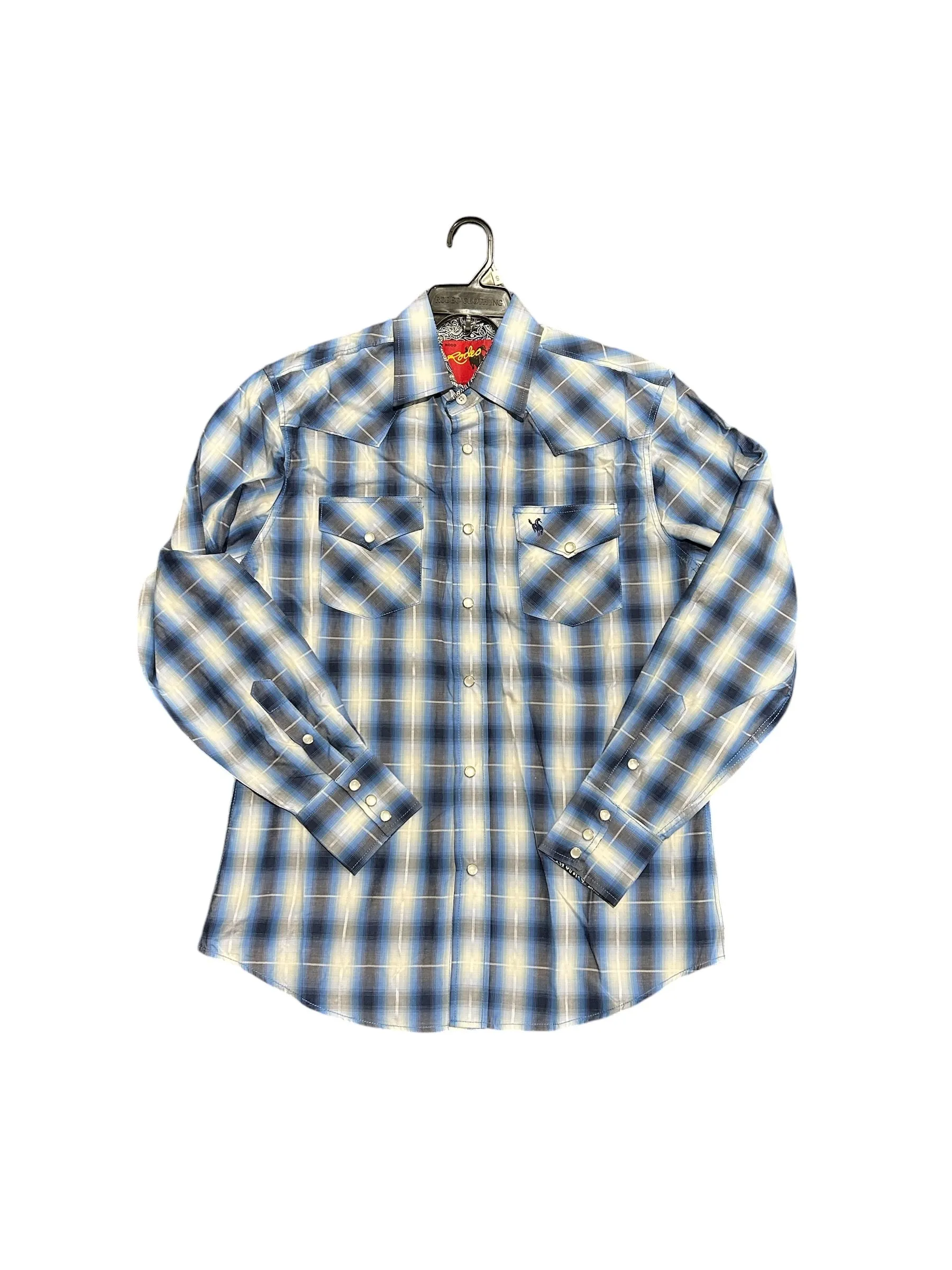 RODEO CLOTHING MEN'S PLAID WESTERN LONG SLEEVE SNAP SHIRTS PS400L-461