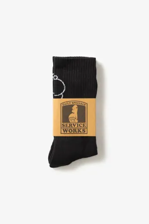 Service Works - Salt   Pepper Socks - Black