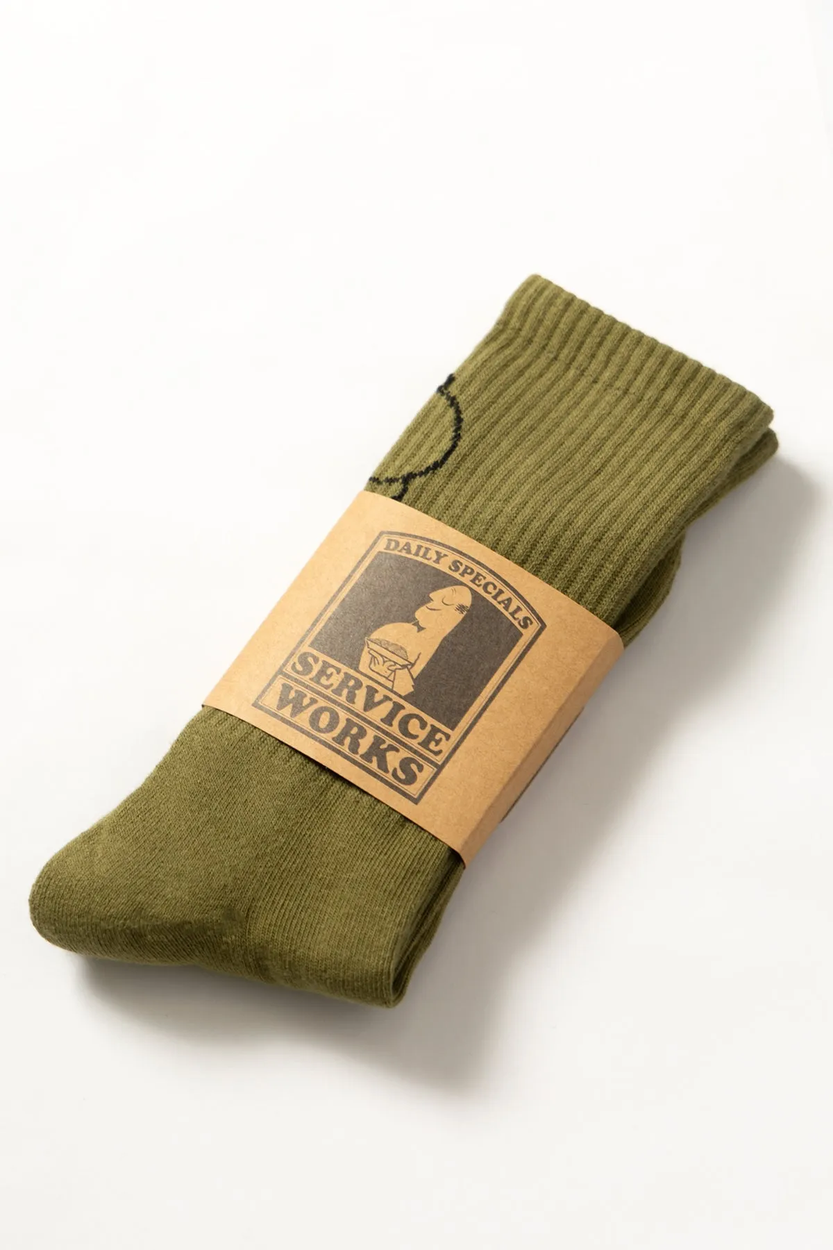Service Works - Salt   Pepper Socks - Olive