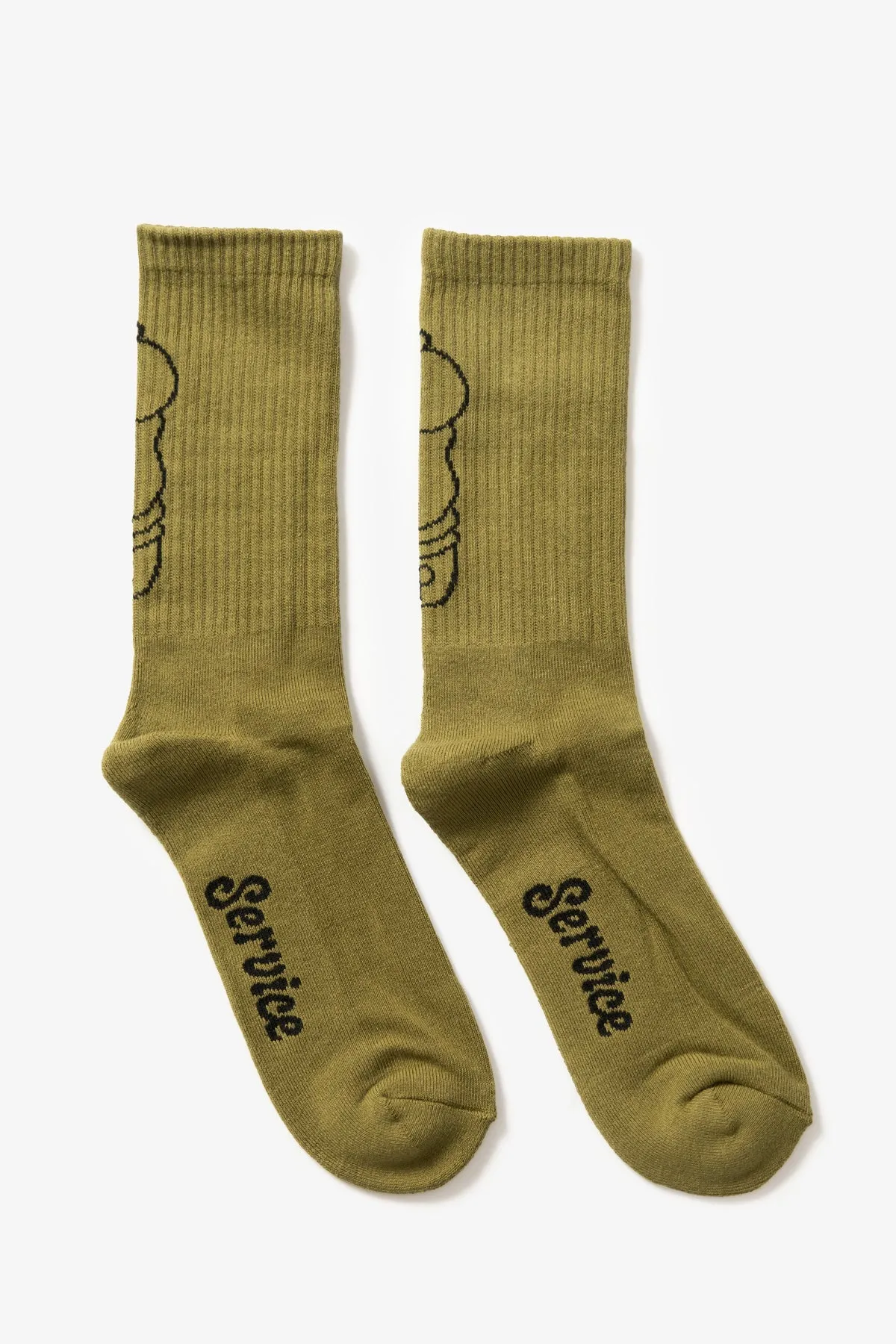 Service Works - Salt   Pepper Socks - Olive