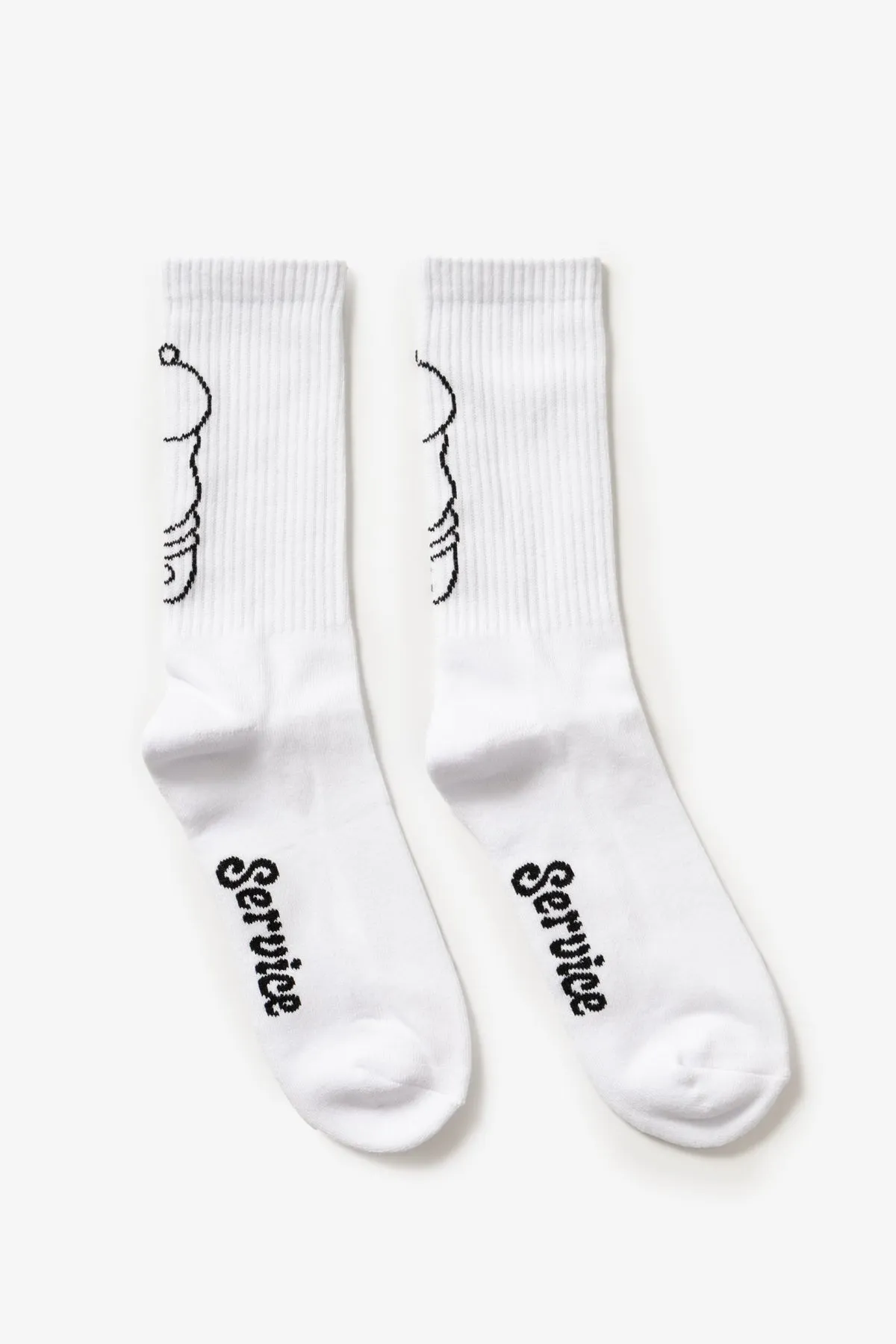 Service Works - Salt   Pepper Socks - White