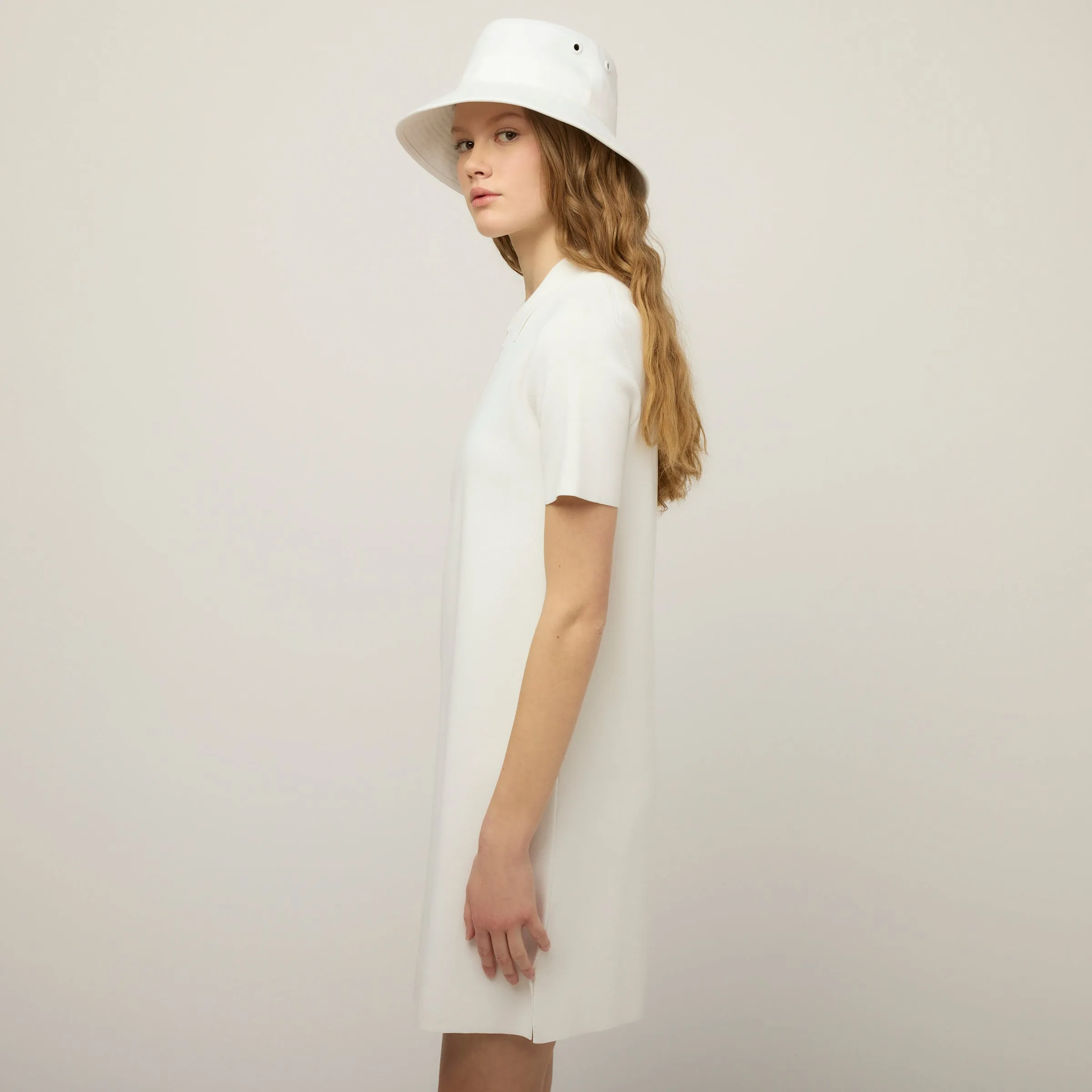 Short Sleeve Zip Polo Dress