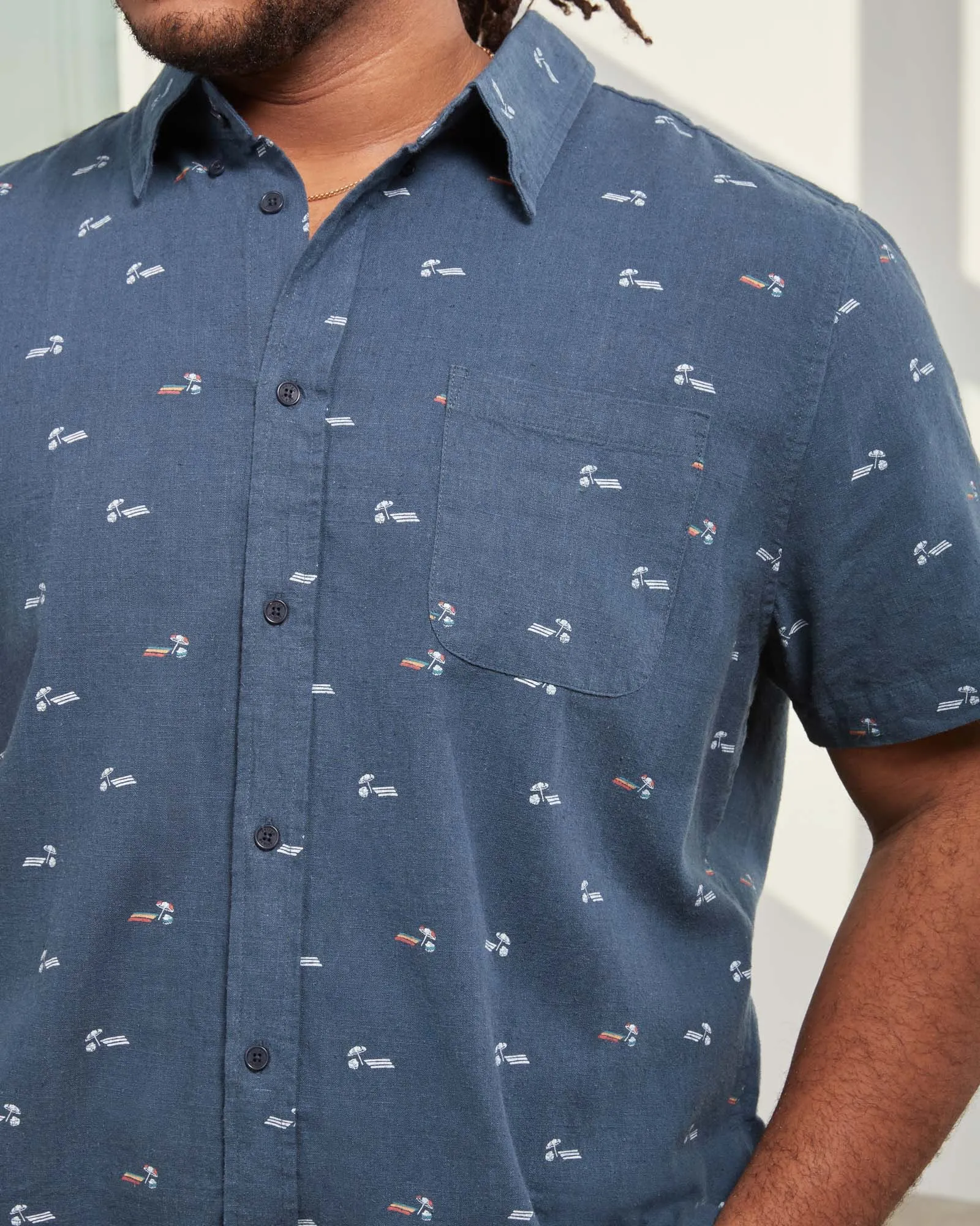 SoftHemp™ Chambray Short-Sleeve Button Down