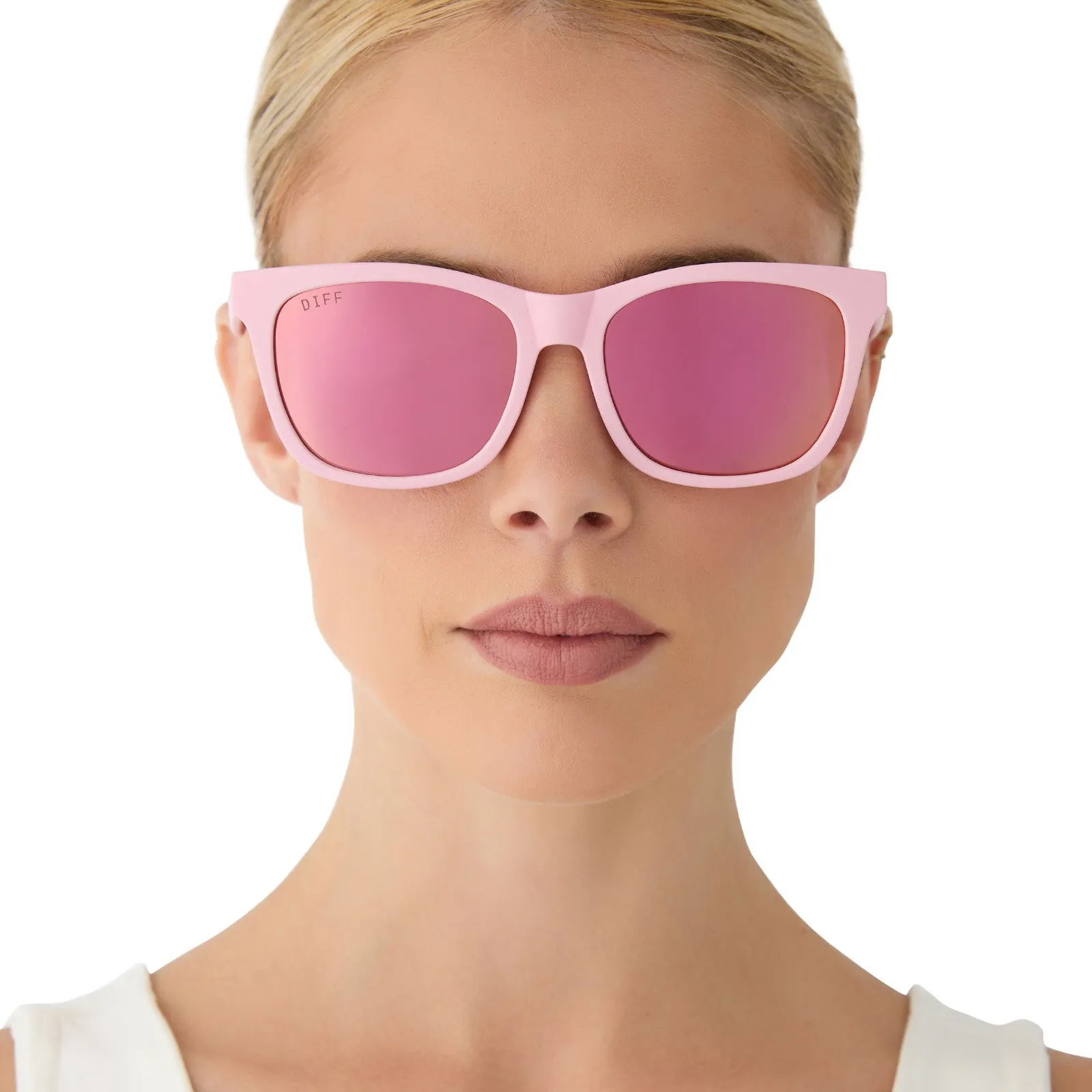 STORM - MATTE BABY PINK   SHERBERT RAINBOW MIRROR   POLARIZED SUNGLASSES