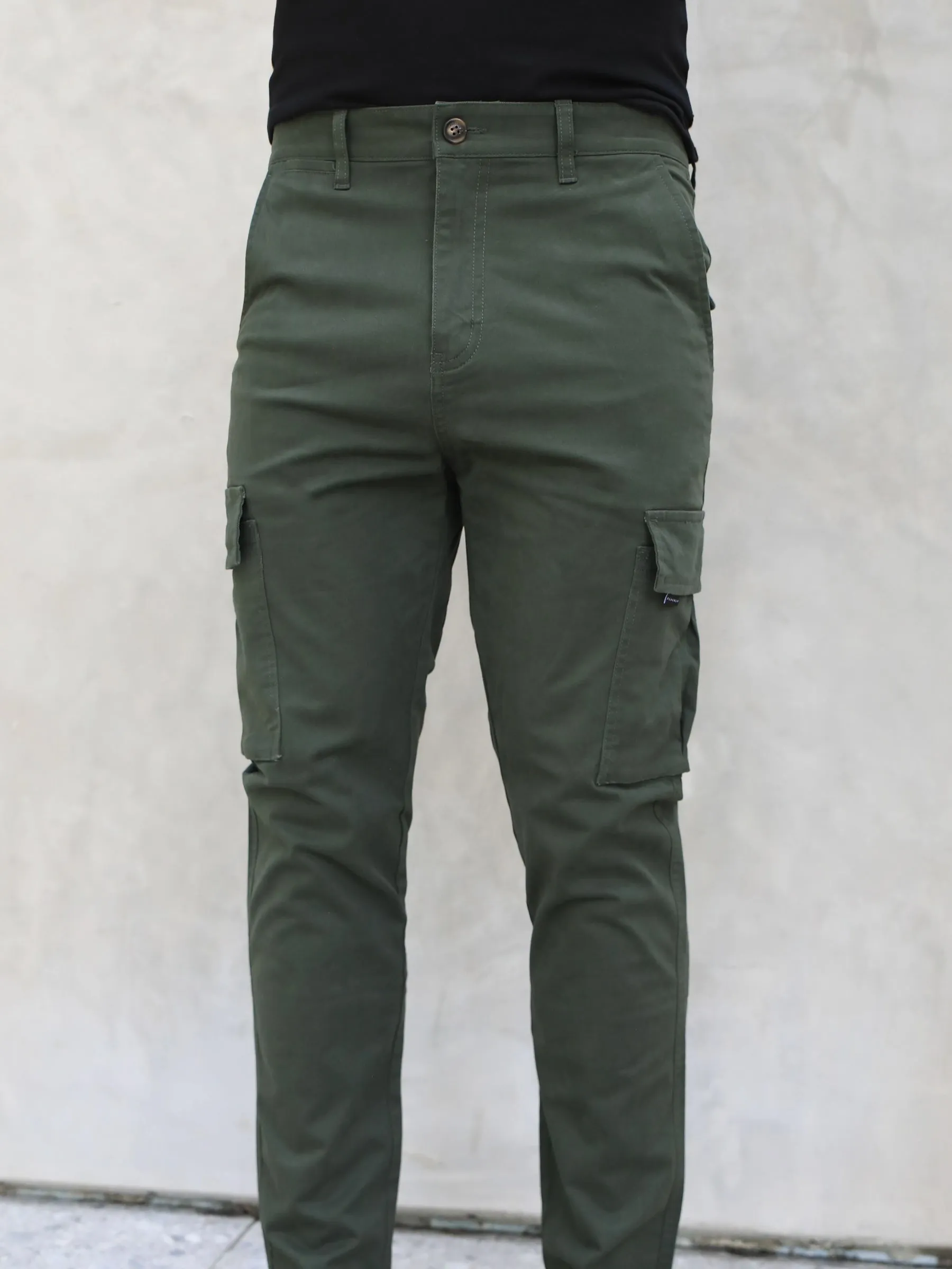 Straight Leg Cargo - Khaki Green