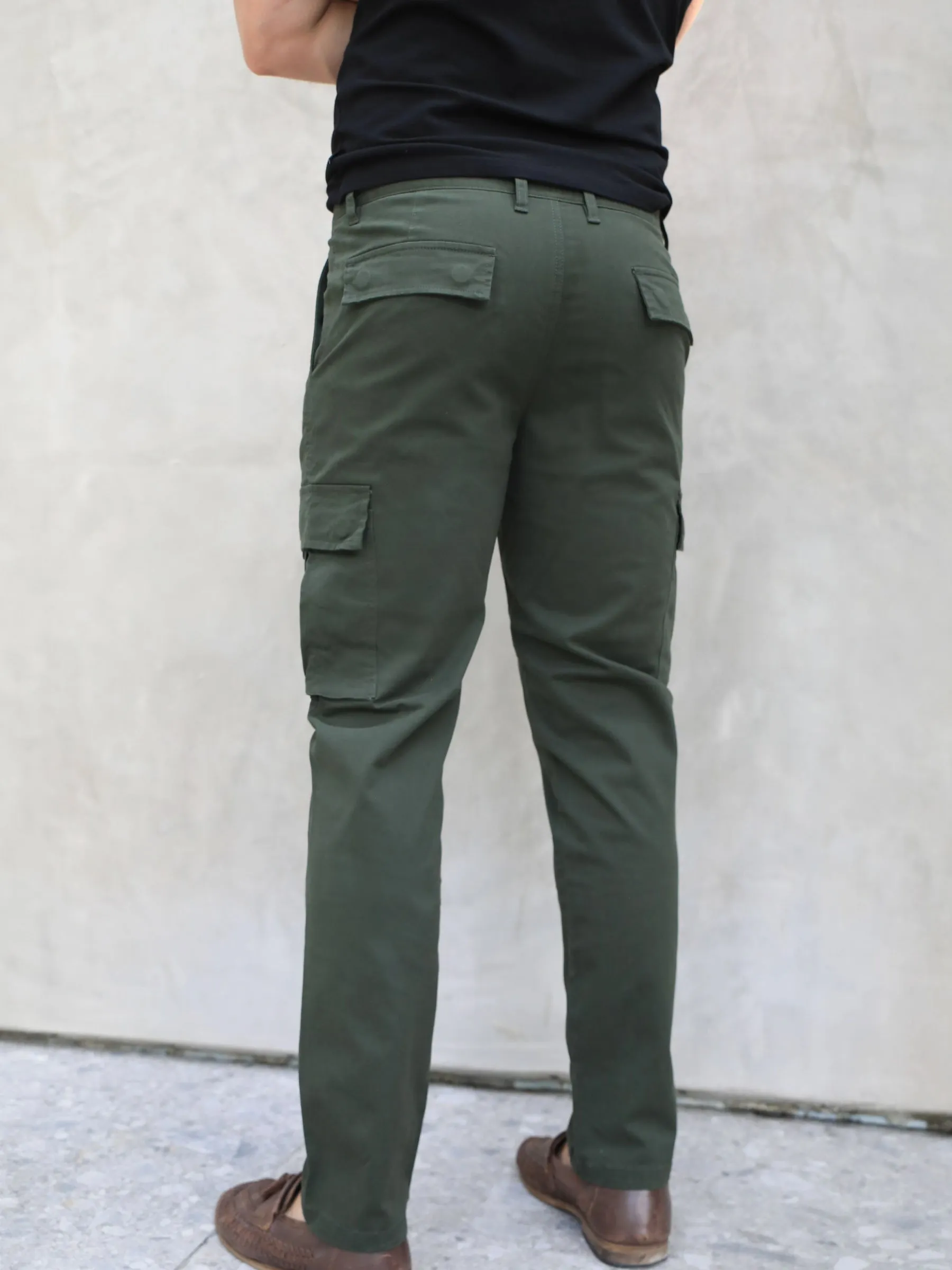 Straight Leg Cargo - Khaki Green