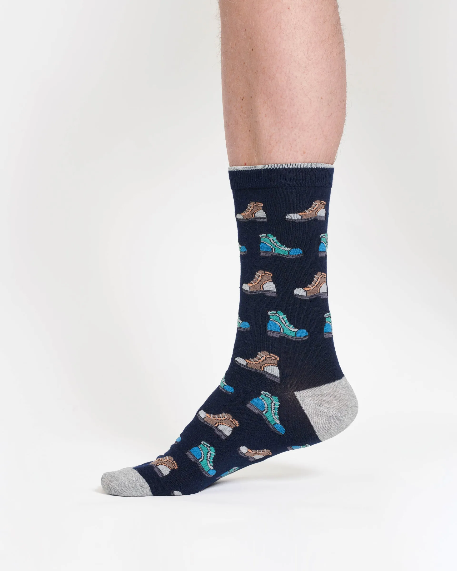 The Explorer Bamboo Gift Box of 4 Socks - Blue/Navy/Burgundy/Grey