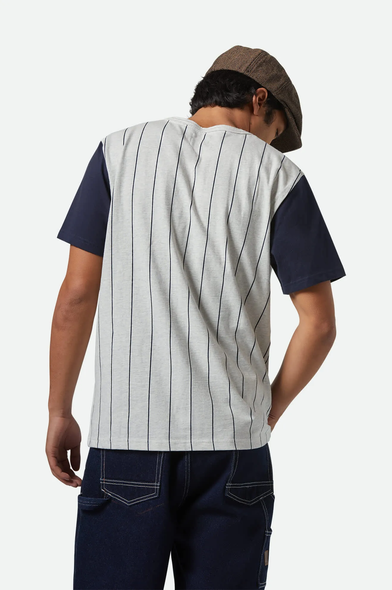 The League Baseball T-Shirt - Heather Grey Ash/Washed Navy