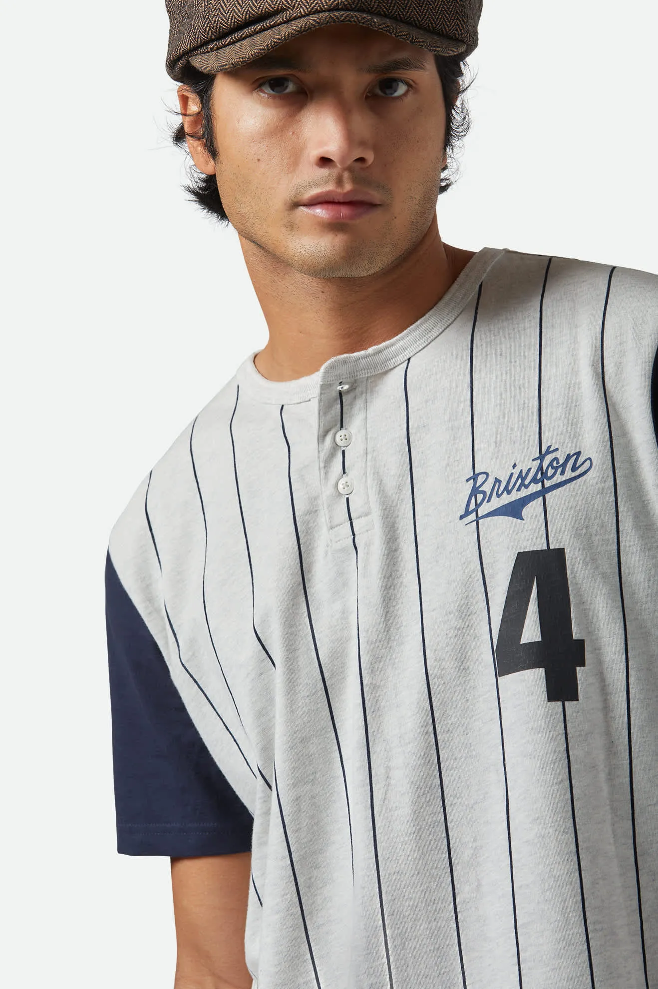 The League Baseball T-Shirt - Heather Grey Ash/Washed Navy