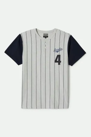 The League Baseball T-Shirt - Heather Grey Ash/Washed Navy