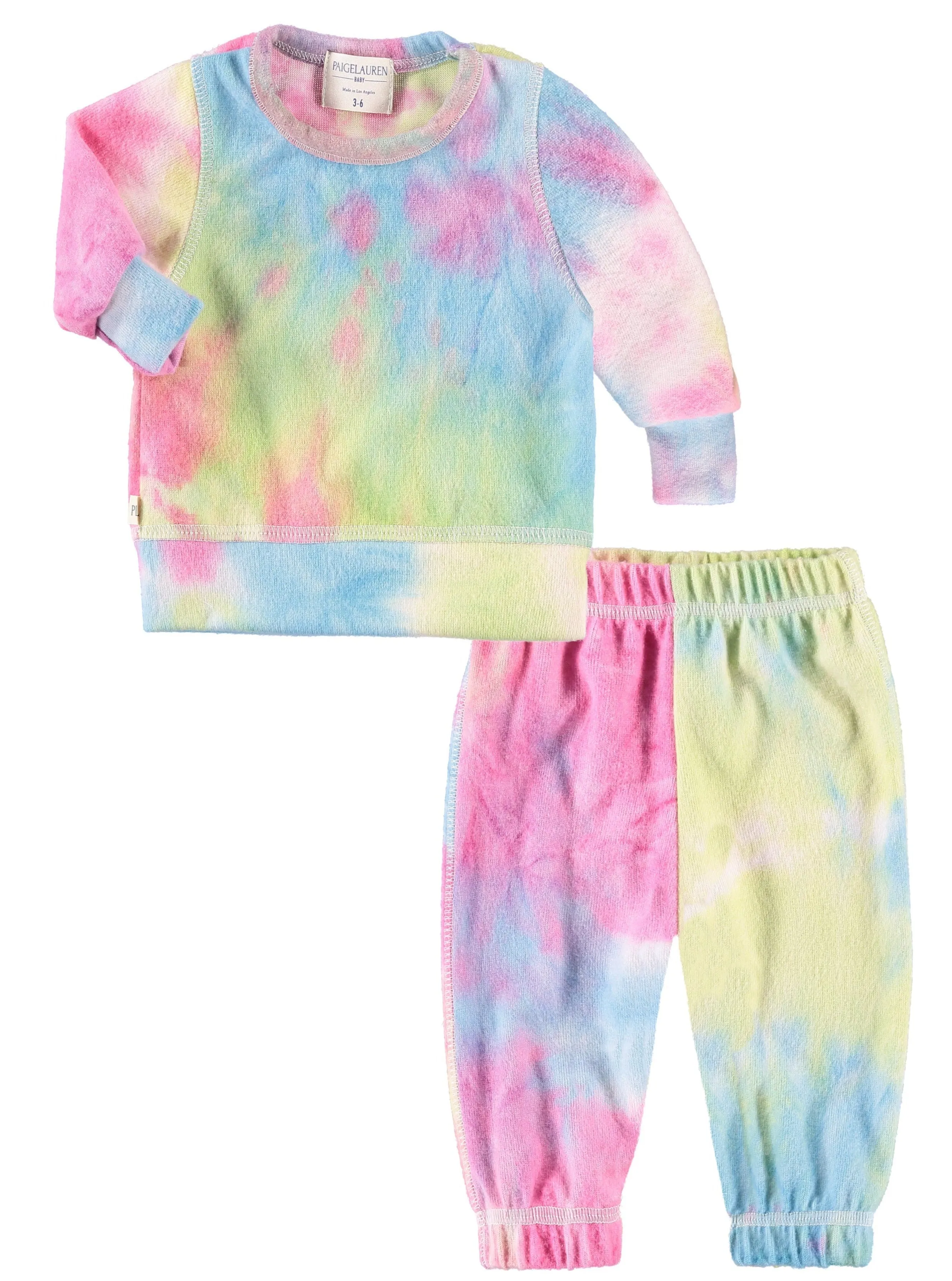 Tie Dye Loungewear - Multi Pink/Blue/Green Tie Dye