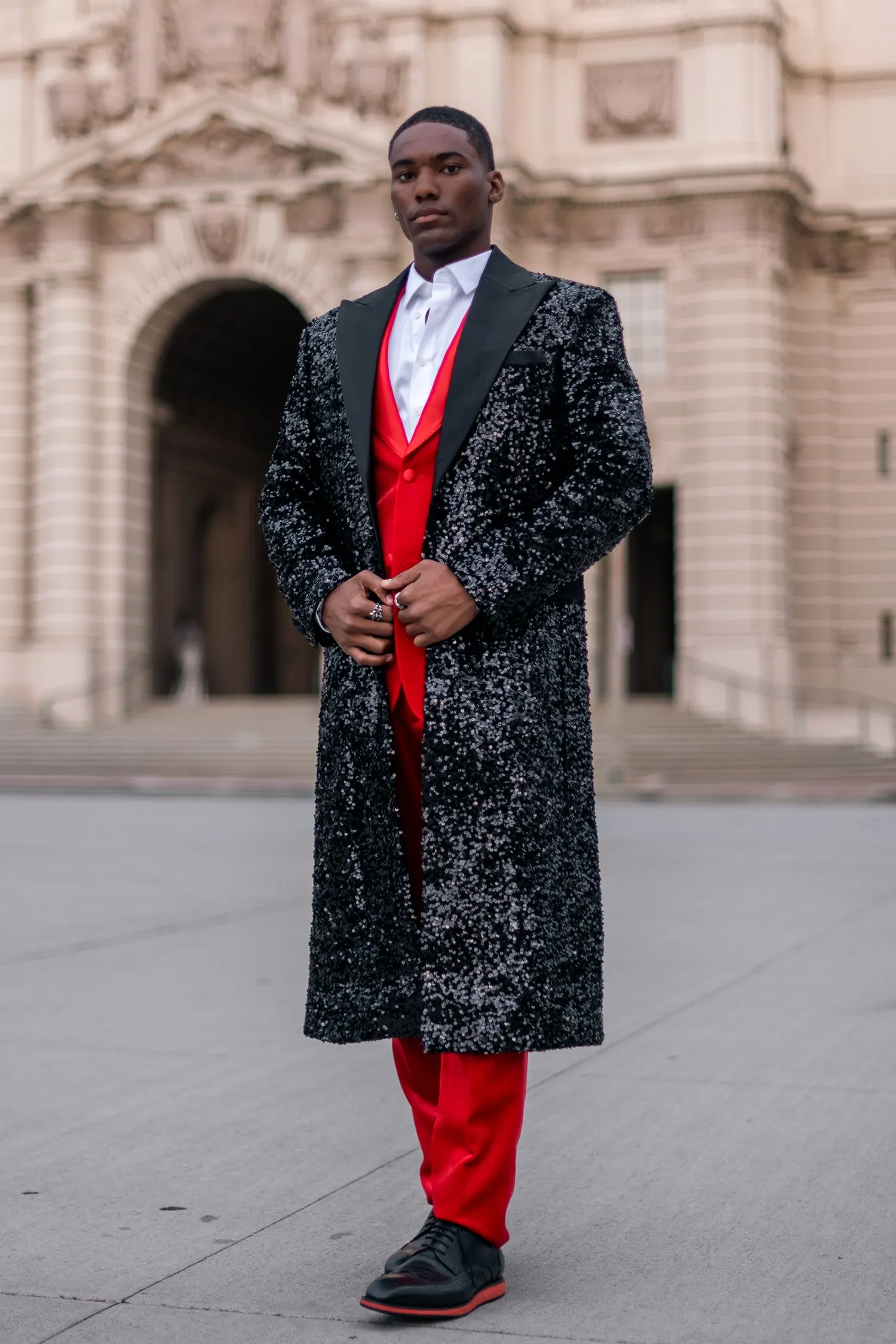 Tovira Sequin Long Coat