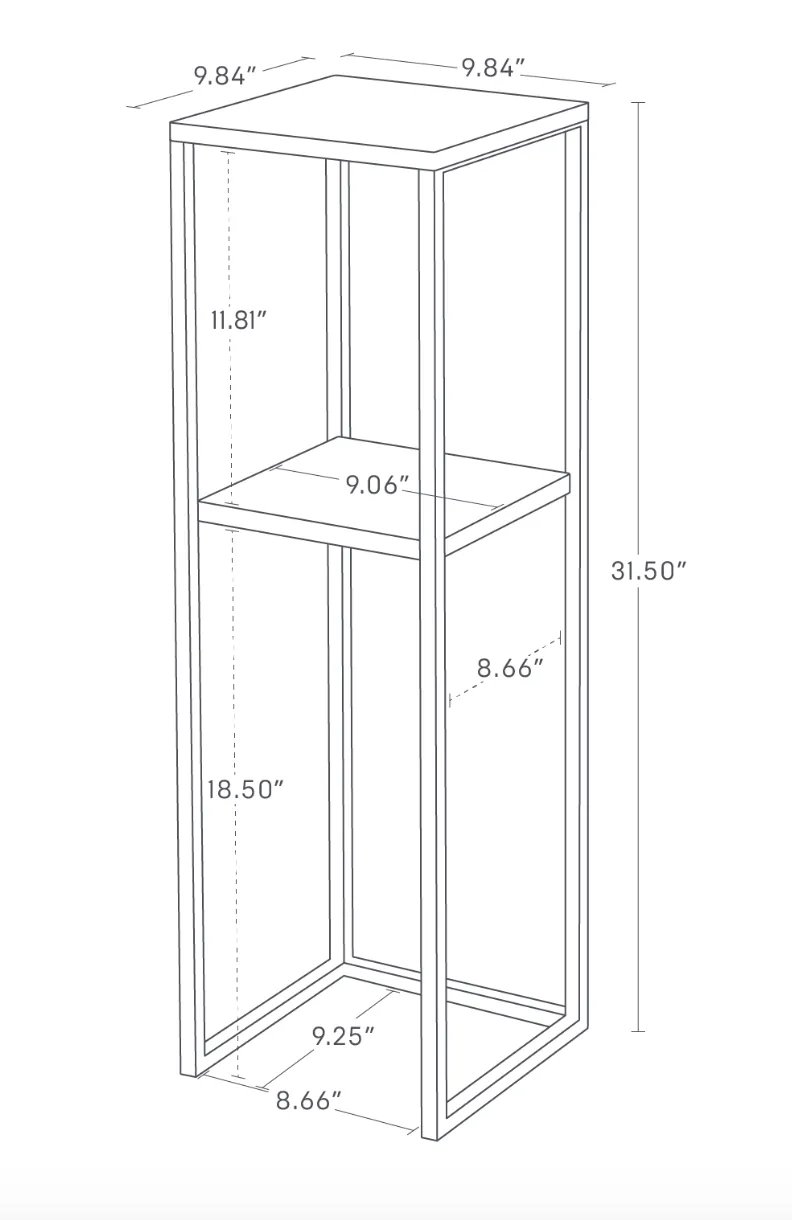 Two-Tier Display & Storage Shelf (31.5 H)  - Black