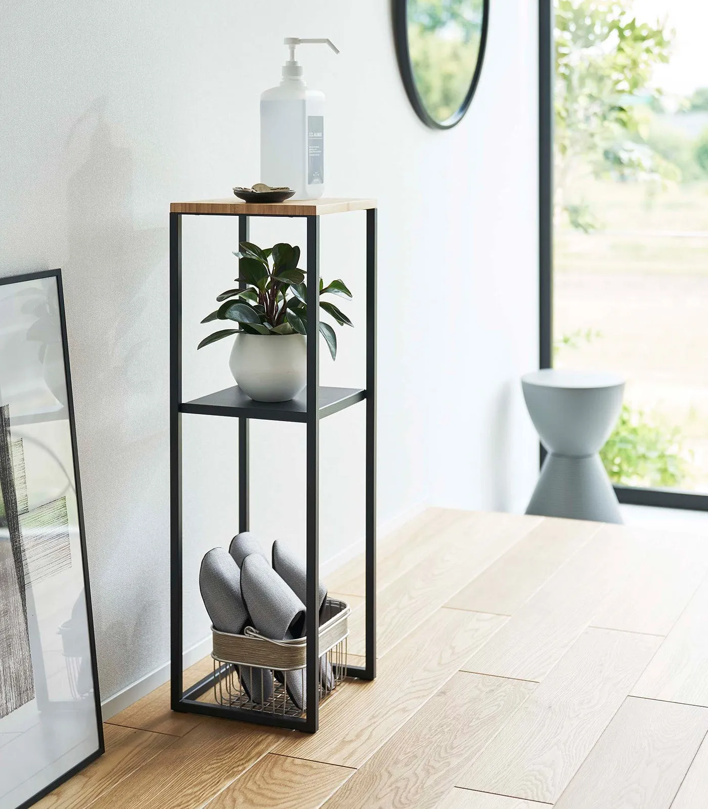 Two-Tier Display & Storage Shelf (31.5 H)  - Black