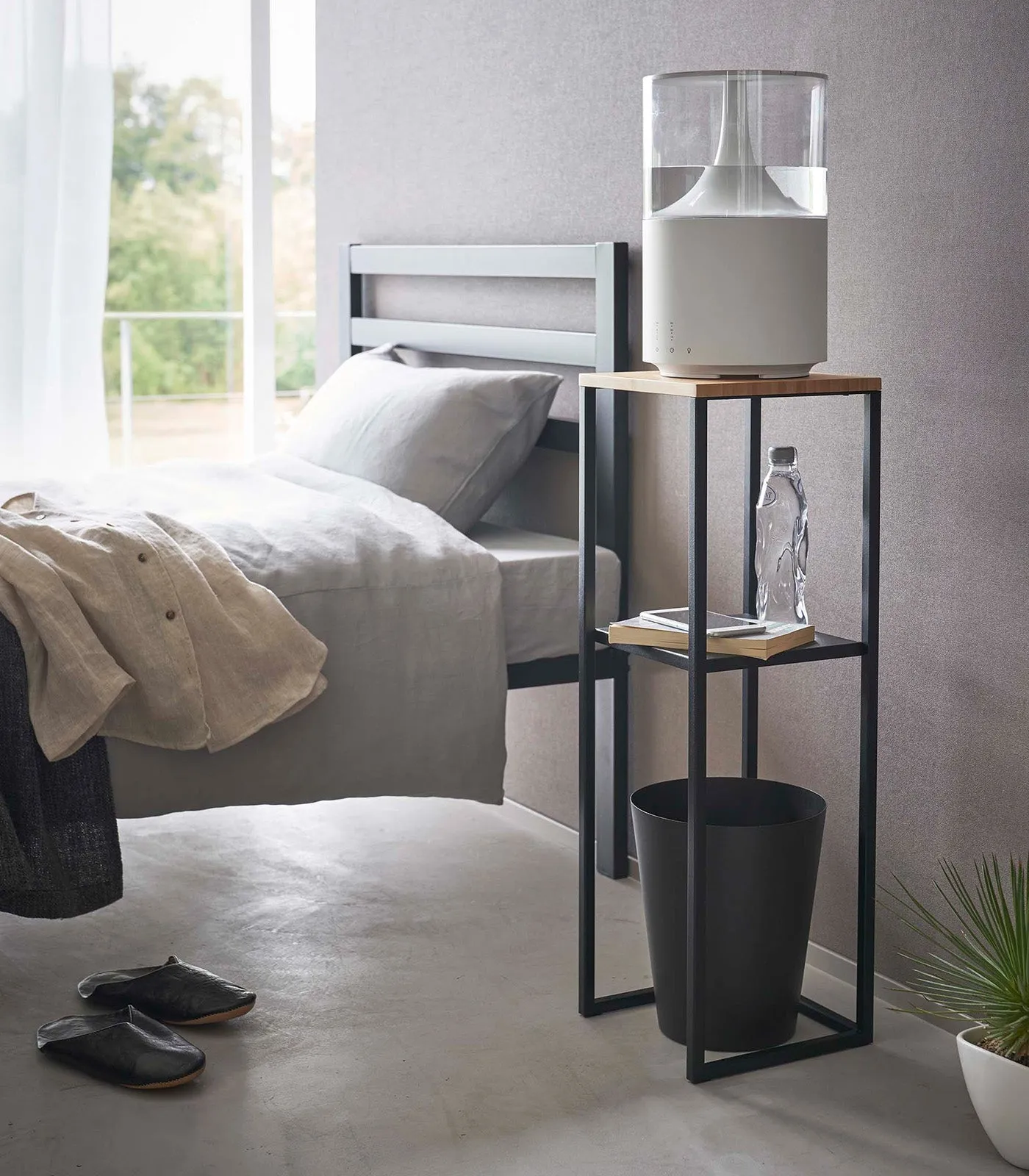Two-Tier Display & Storage Shelf (31.5 H)  - Black