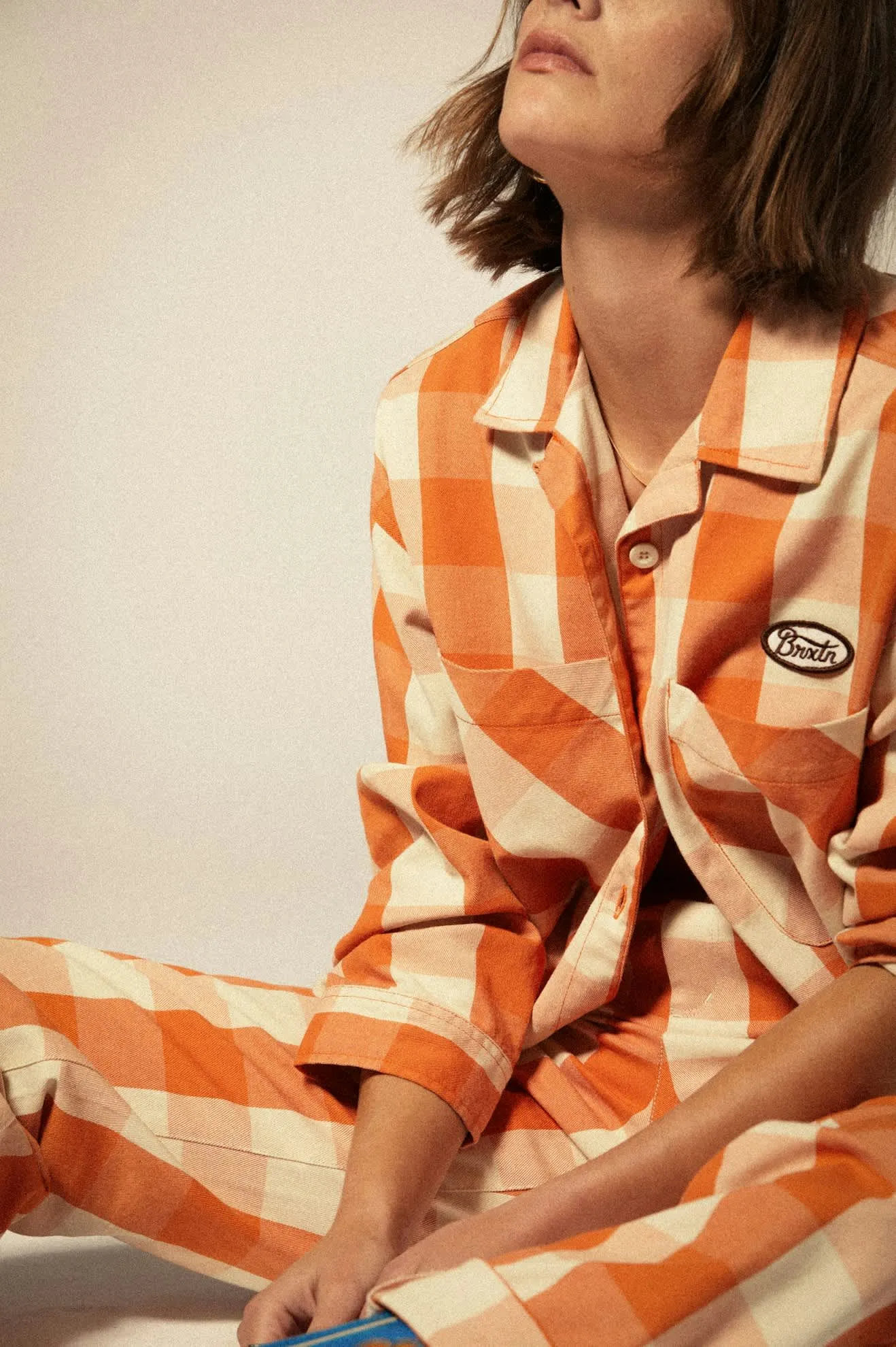 Utopia L/S Overshirt - Tangerine Gingham