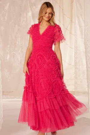 Verity Ruffle V-Neck Gown