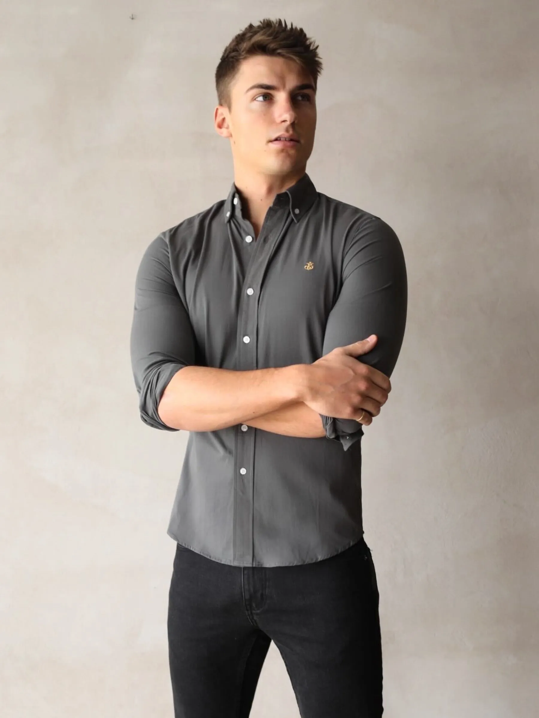 Vienna Slim Fit Shirt - Charcoal