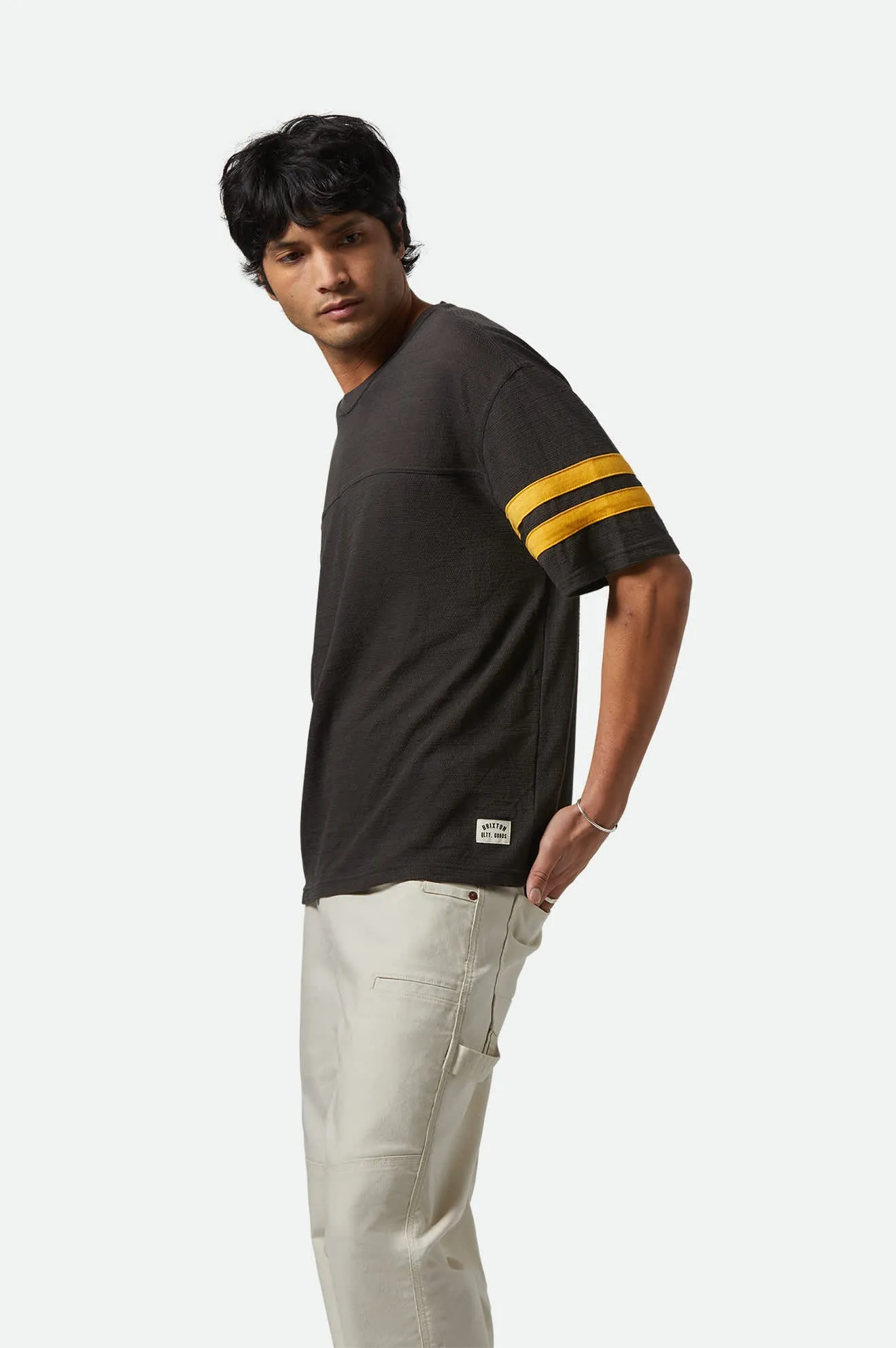 Vintage Football Mesh Jersey T-Shirt - Washed Black/Ray Flower