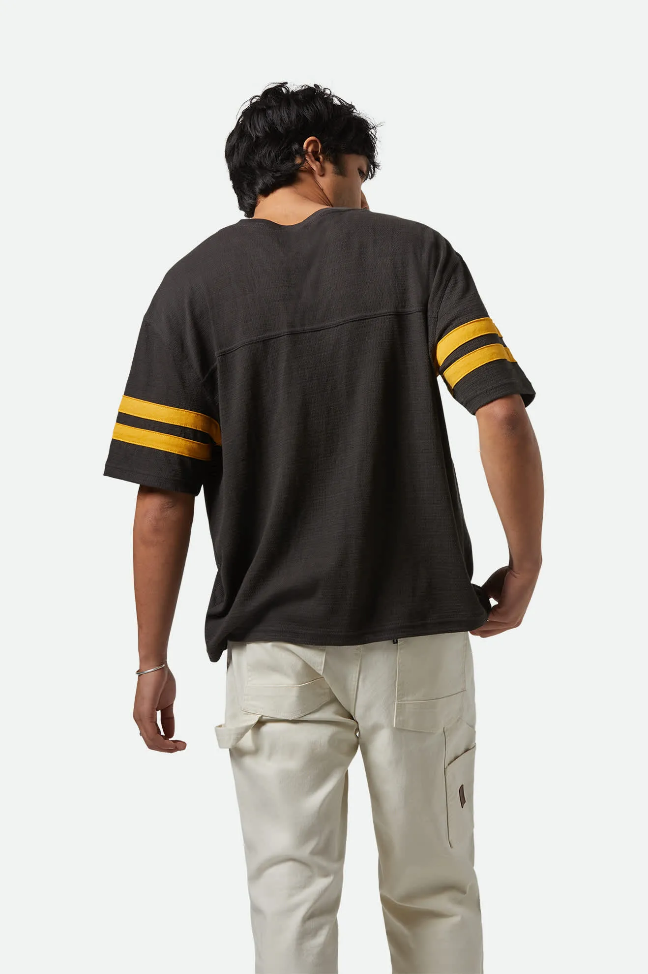 Vintage Football Mesh Jersey T-Shirt - Washed Black/Ray Flower