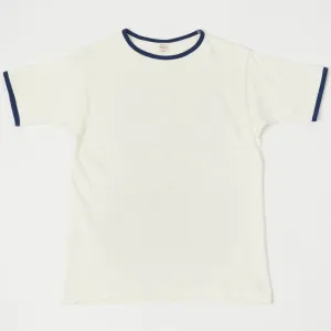 Warehouse & Co 4059 Ringer Tee - Cream/Navy