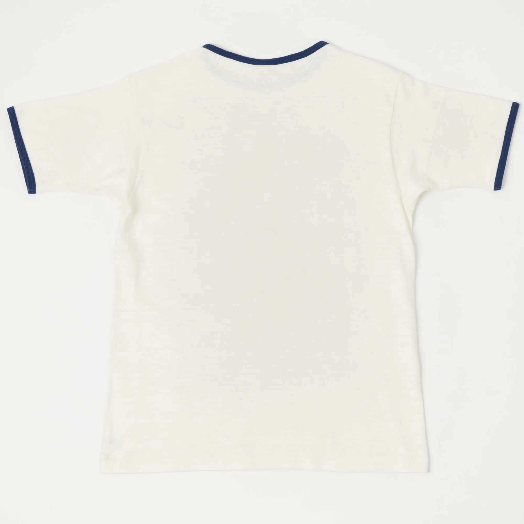 Warehouse & Co 4059 Ringer Tee - Cream/Navy