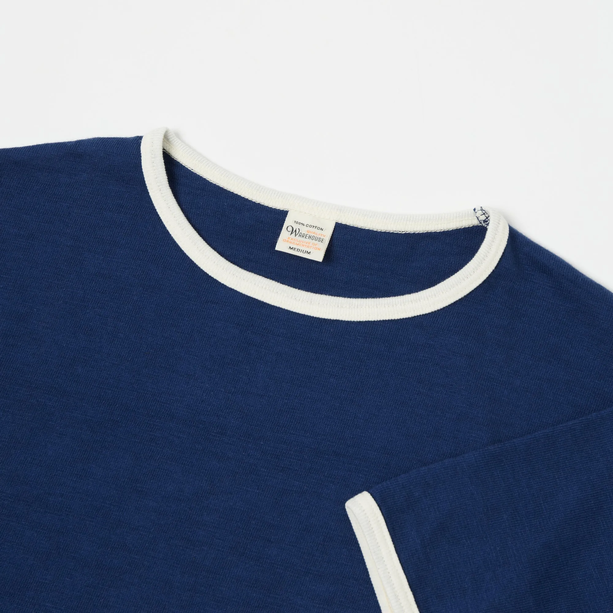Warehouse & Co 4059 Ringer Tee - Navy/Cream