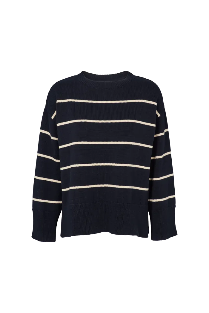Winie O-neck Stripe - Sky captain / birch