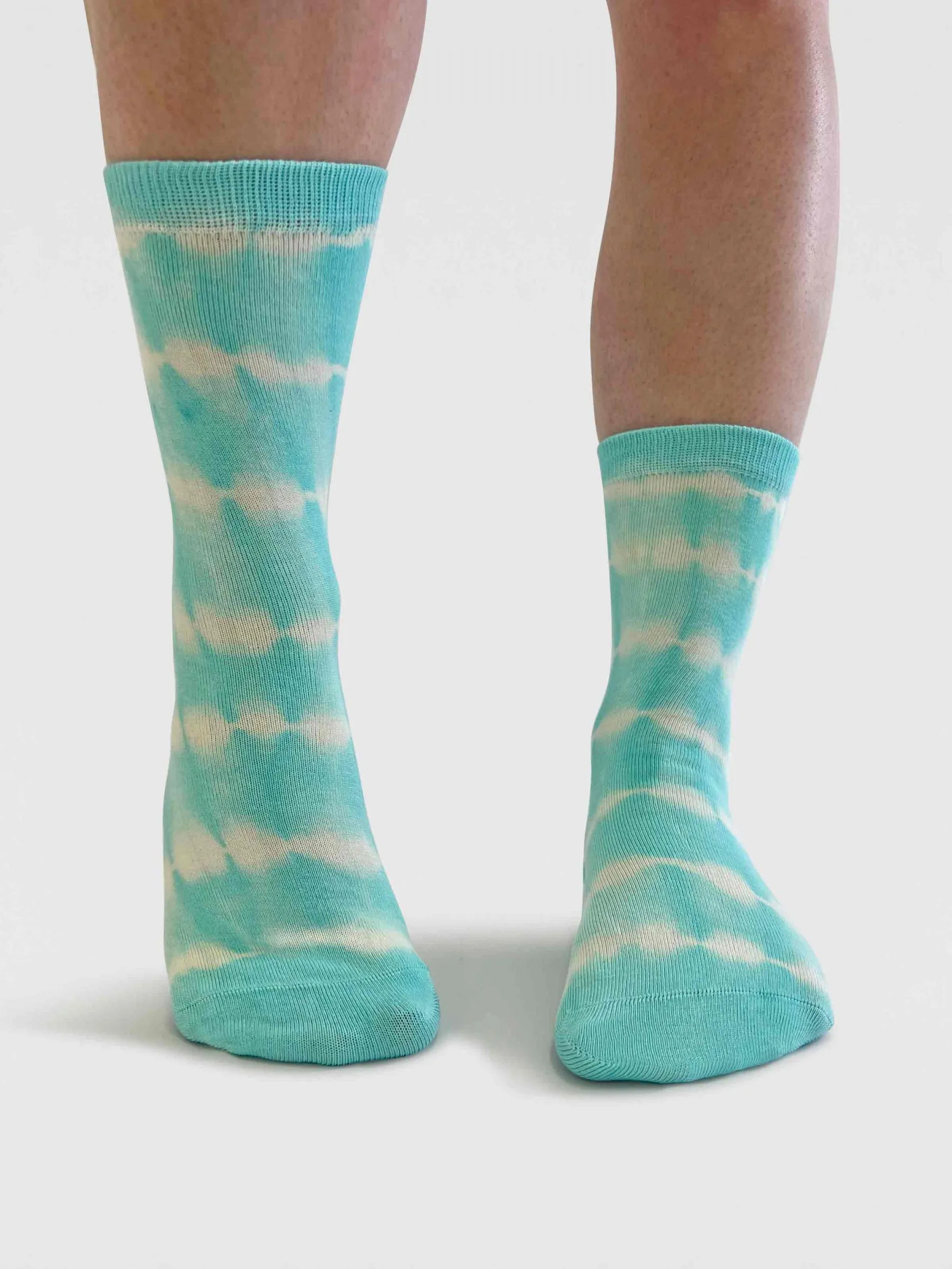 Womens Ana Tie Dye Bamboo Socks - Deep Mint