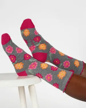 Womens Birth Flower Sock - Cosmos