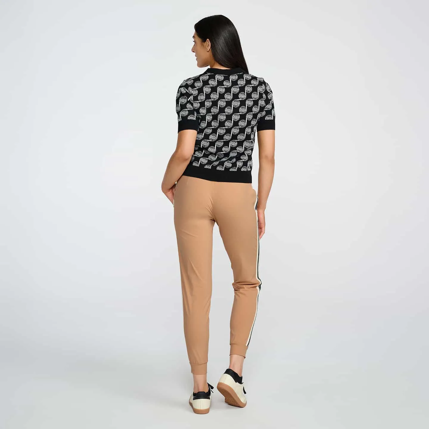 Women's Golf Ball Motif Knitted Top